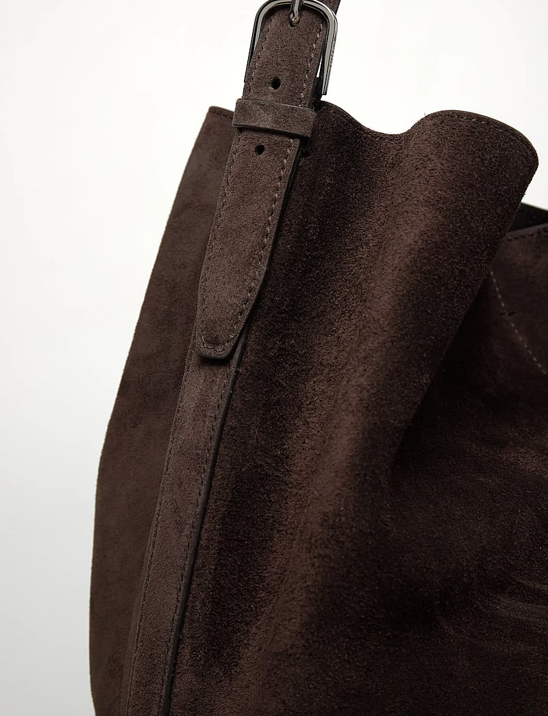 TOTEME - Belted Suede Tote - tote bags - brown - 4