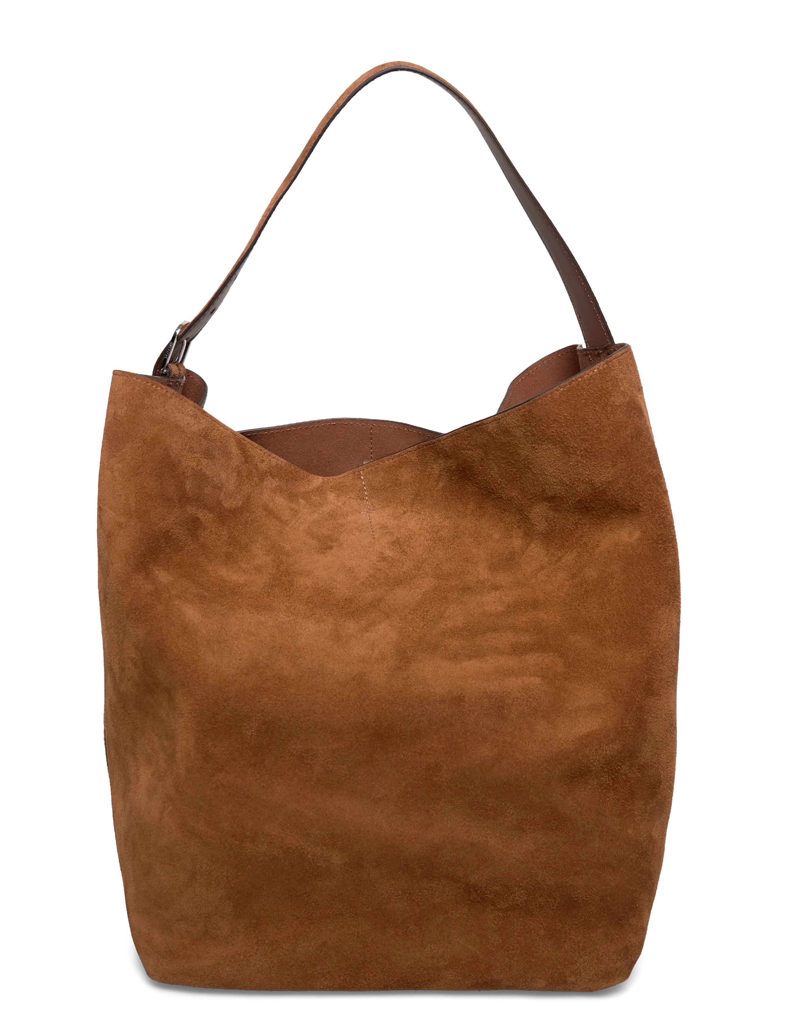 TOTEME Belted Suede Tote - Torby - BROWN / brown