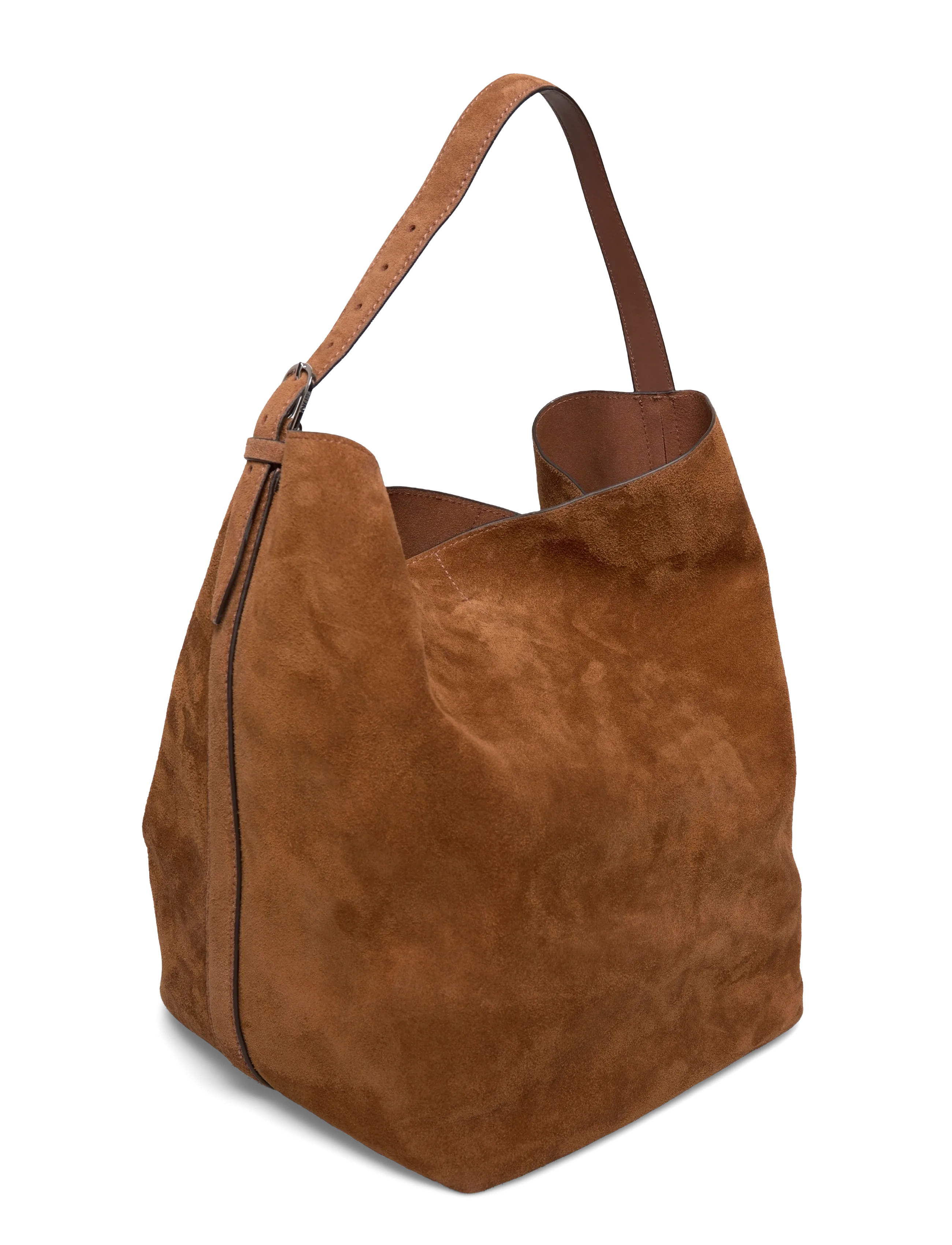 TOTEME - Belted Suede Tote - tote bags - brown - 2
