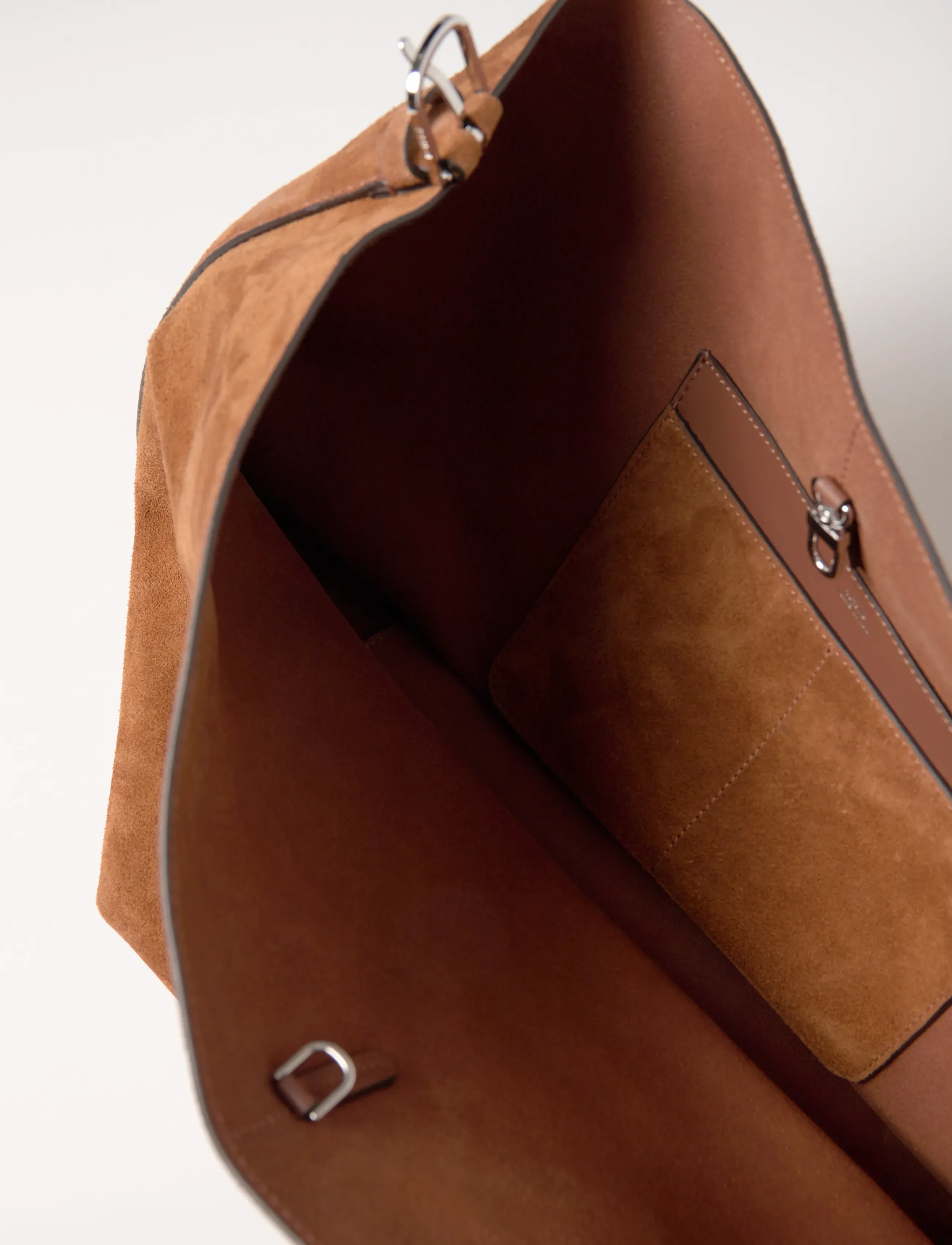 TOTEME - Belted Suede Tote - tote bags - brown - 5