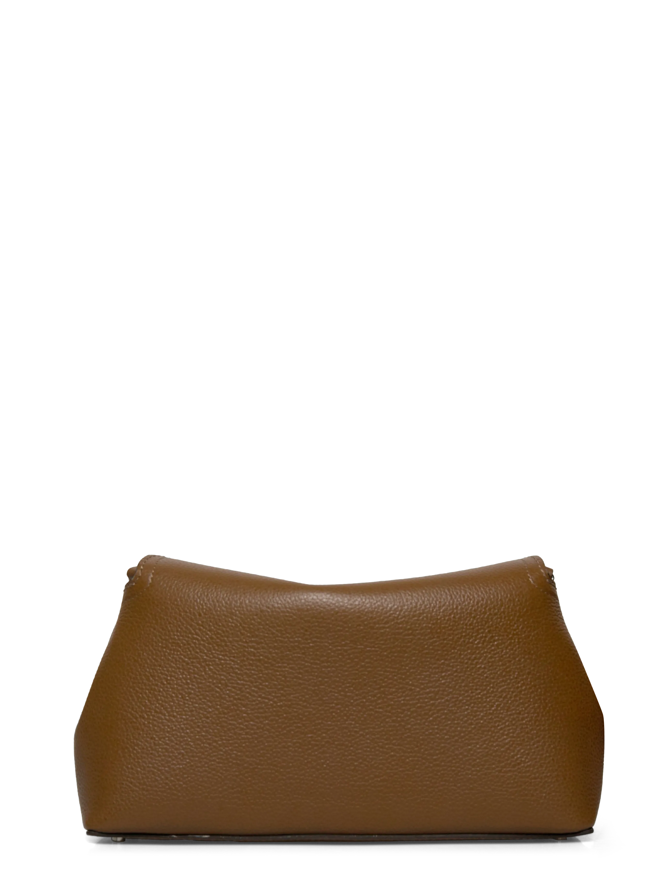 TOTEME - Small T-Lock Smooth-Leather Convertible Clutch - handtaschen - dark taupe - 1