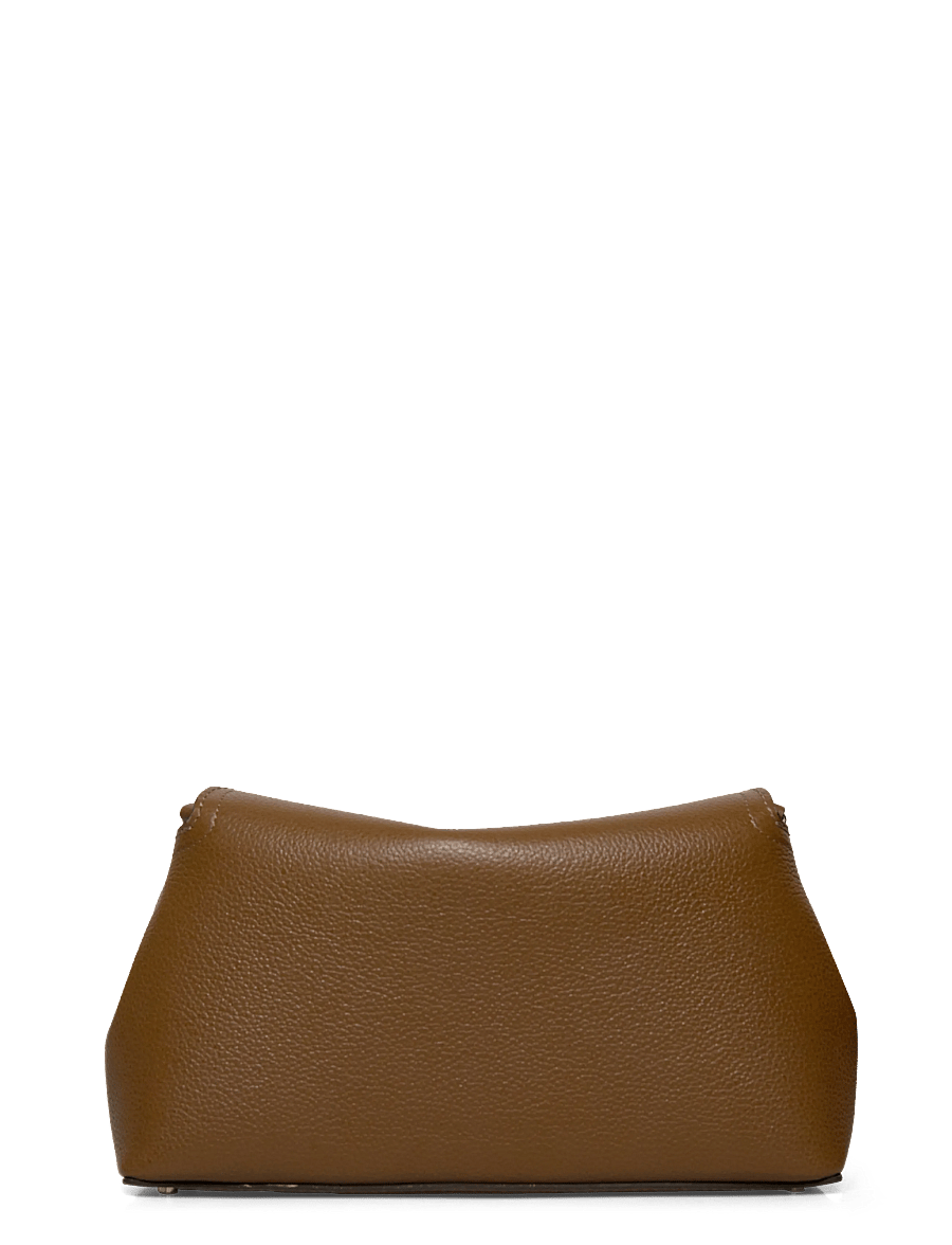 TOTEME - Small T-Lock Smooth-Leather Convertible Clutch - handtaschen - dark taupe - 1