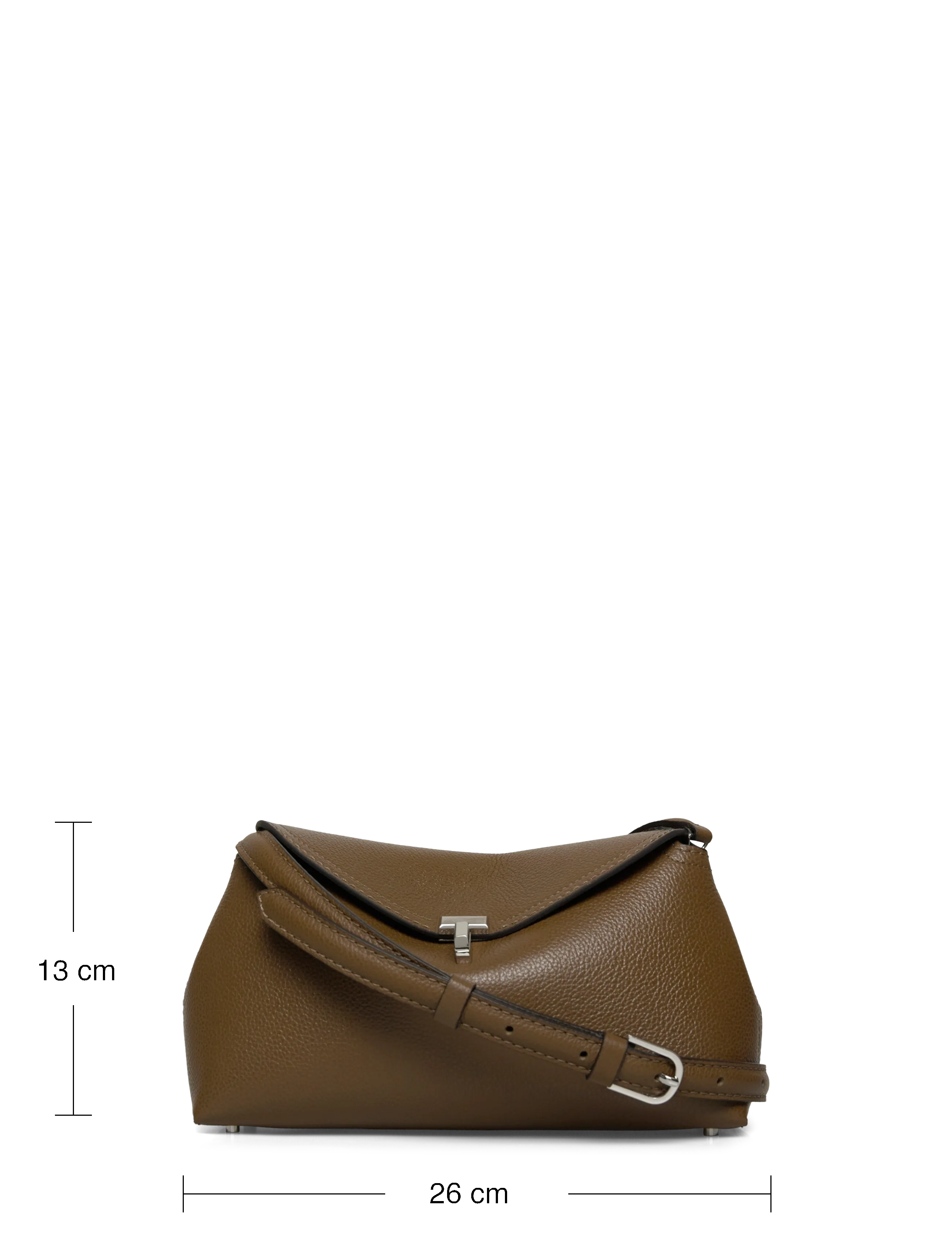 TOTEME - Small T-Lock Smooth-Leather Convertible Clutch - handtaschen - dark taupe - 2