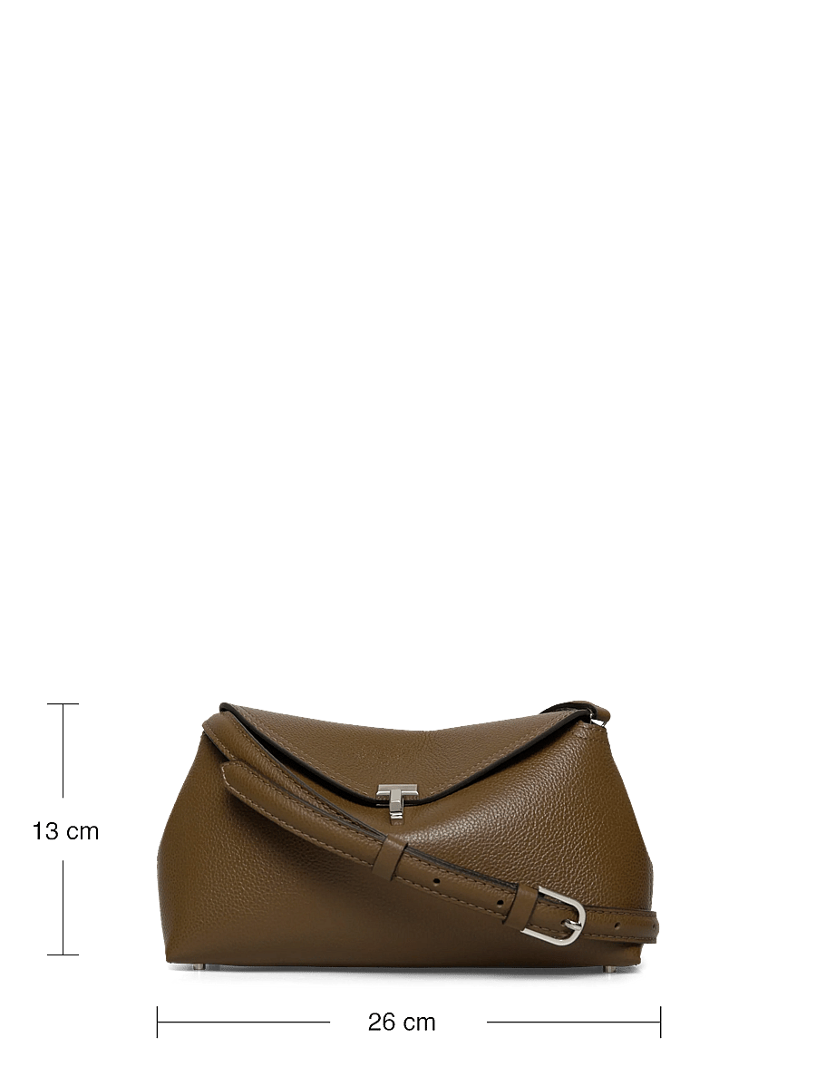 TOTEME - Small T-Lock Smooth-Leather Convertible Clutch - handtaschen - dark taupe - 2