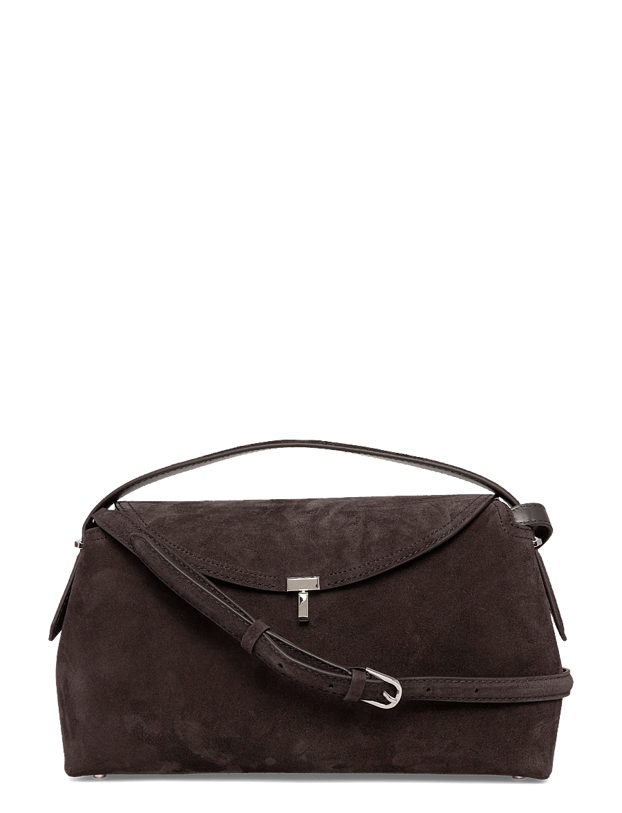 TOTEME - T-Lock Suede Top Handle Bag - handtaschen - brown - 0