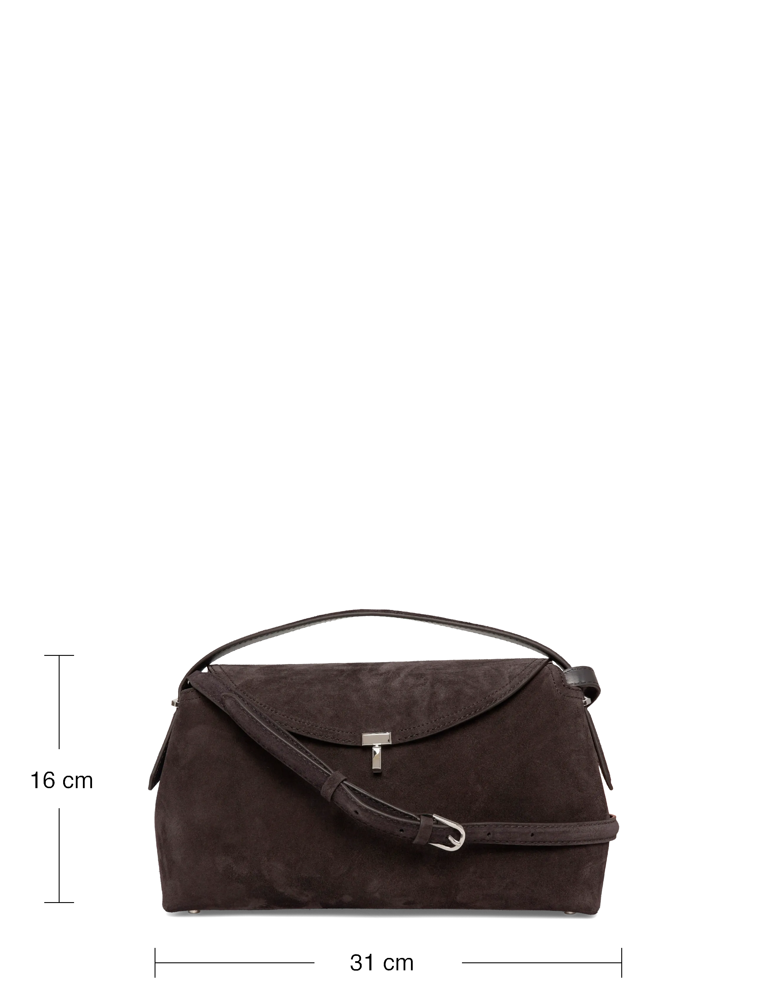 TOTEME - T-Lock Suede Top Handle Bag - handtaschen - brown - 3