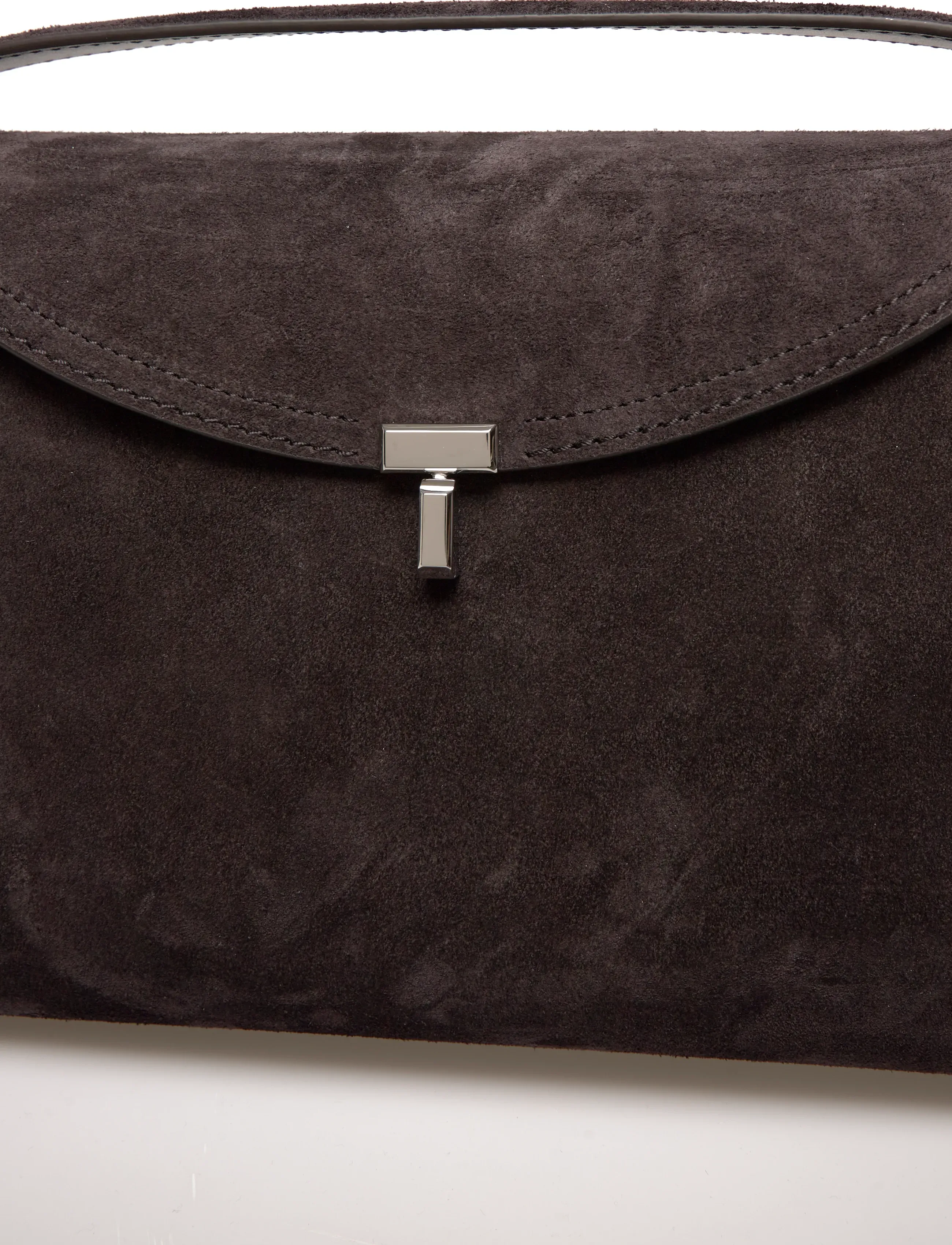 TOTEME - T-Lock Suede Top Handle Bag - handtaschen - brown - 4