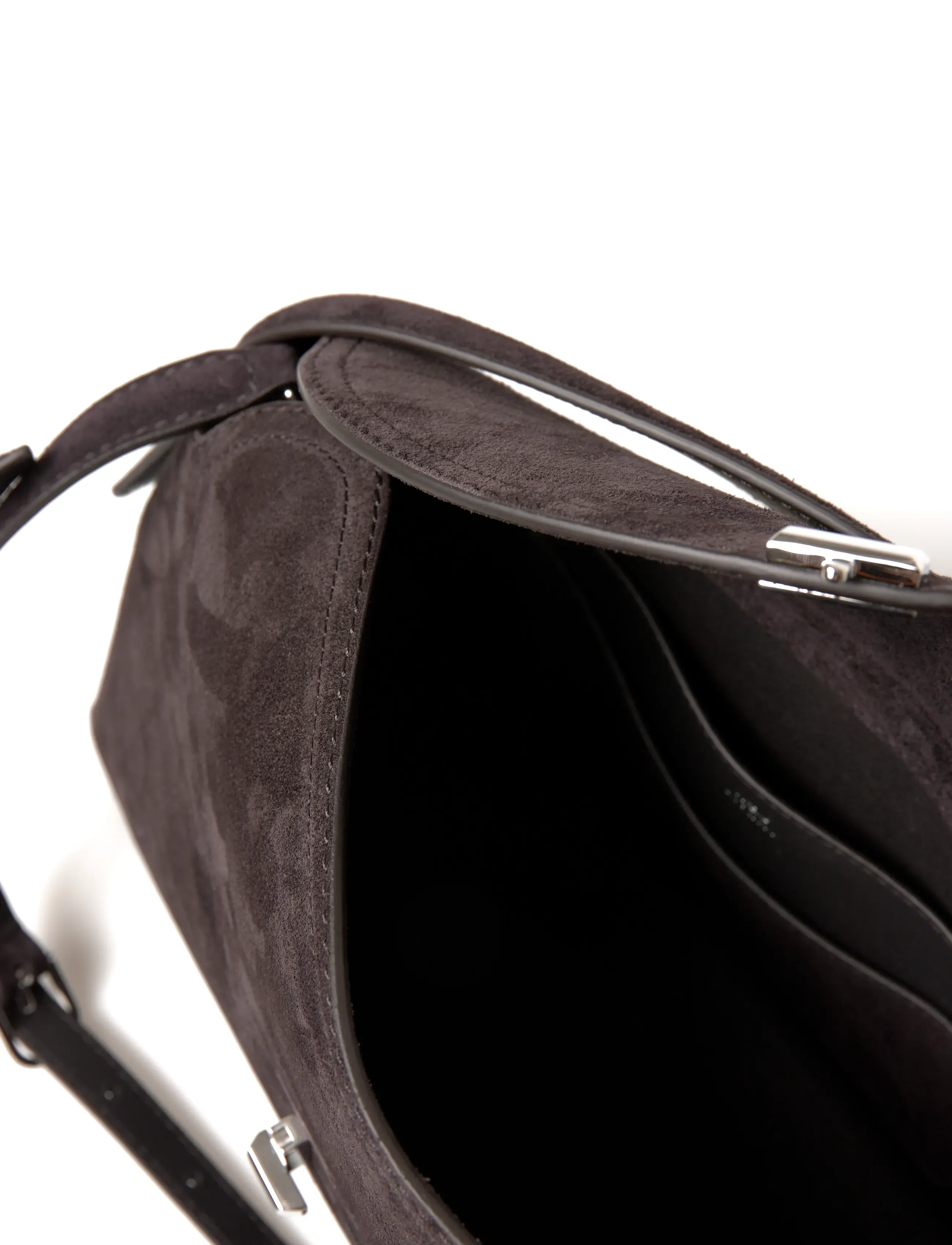 TOTEME - T-Lock Suede Top Handle Bag - handtaschen - brown - 5