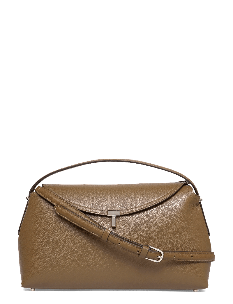 TOTEME - T-Lock Grained-Leather Top-Handle Bag - käekotid - brown - 0