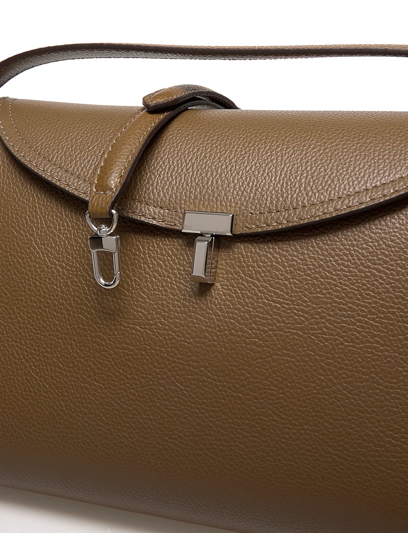 TOTEME - T-Lock Grained-Leather Top-Handle Bag - käekotid - brown - 4