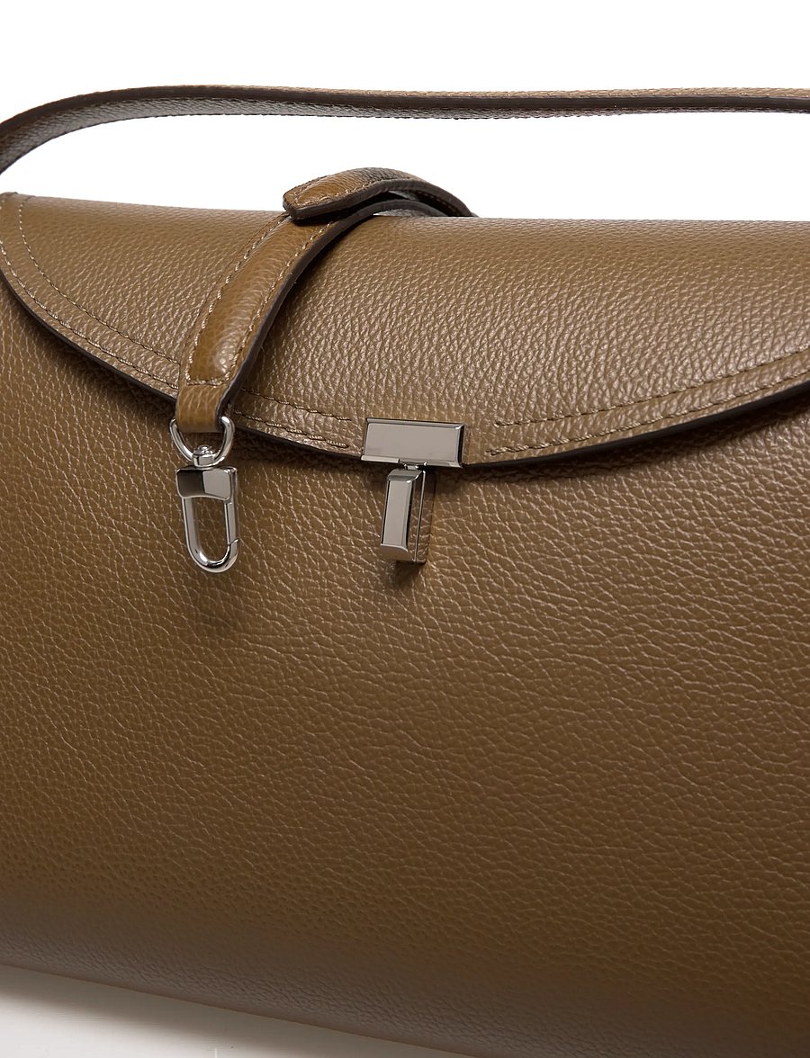 TOTEME - T-Lock Grained-Leather Top-Handle Bag - handtaschen - brown - 4