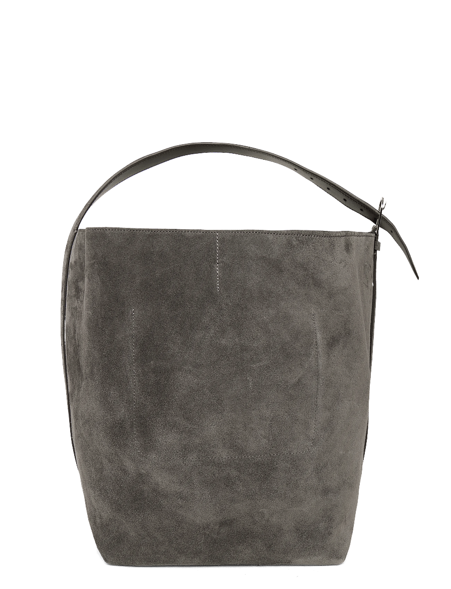 TOTEME - Belted Suede Tote Bag - tote bags - brown - 1