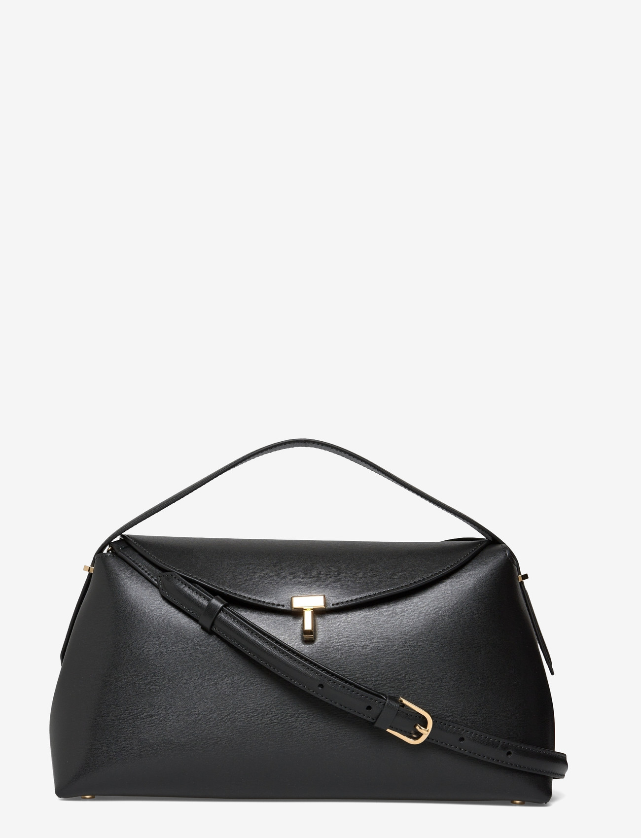 Toteme - T-Lock Leather Bag - handbags - black - 0