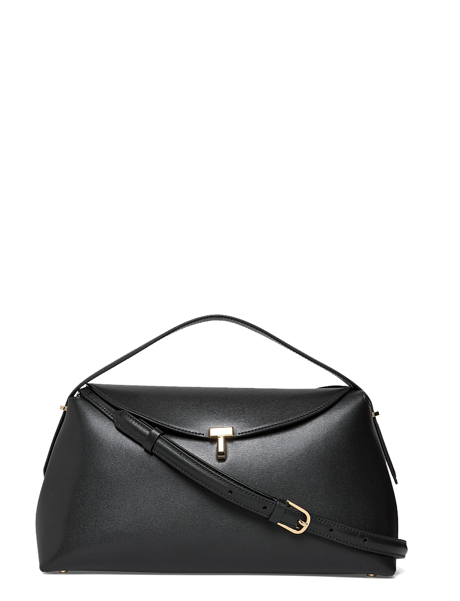 TOTEME - T-lock leather top handle - håndtasker - black - 0