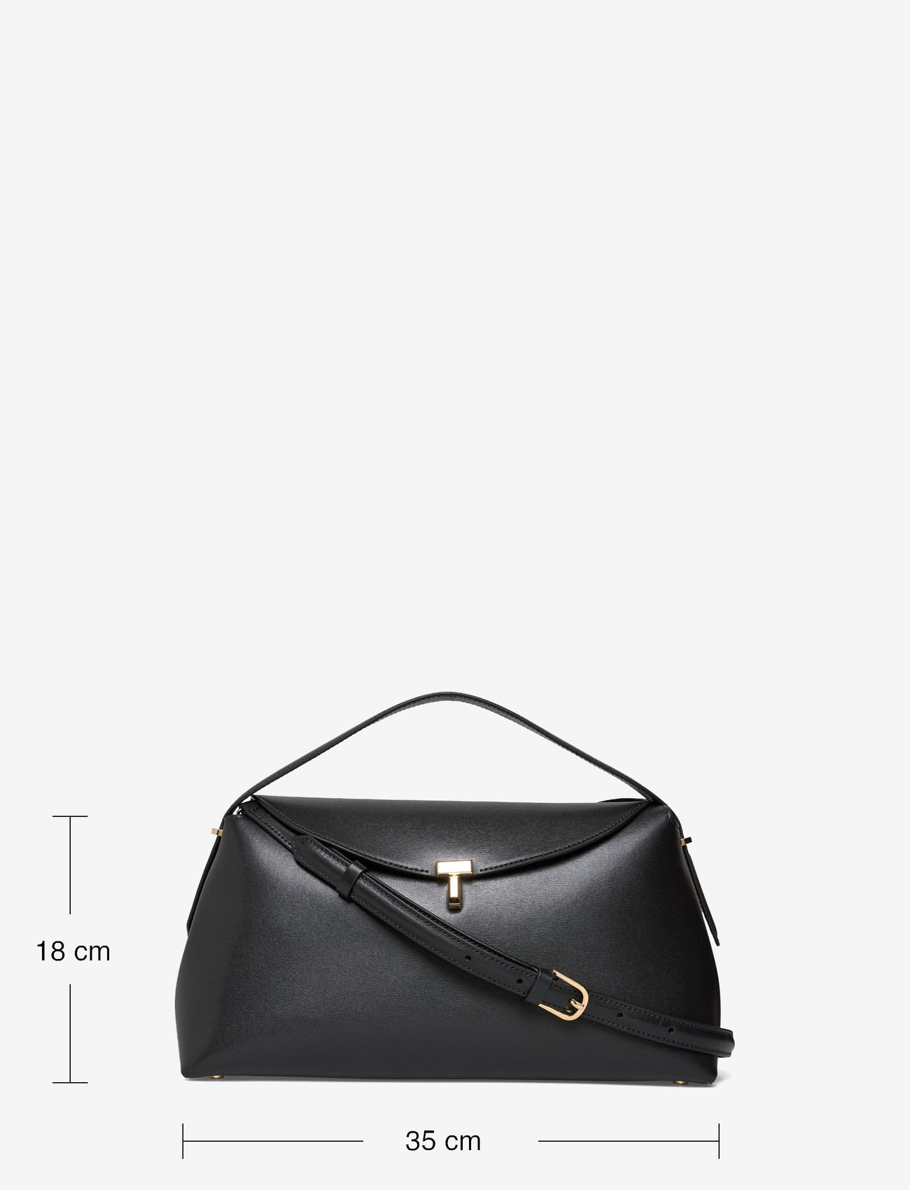 Toteme - T-Lock Leather Bag - handbags - black - 3