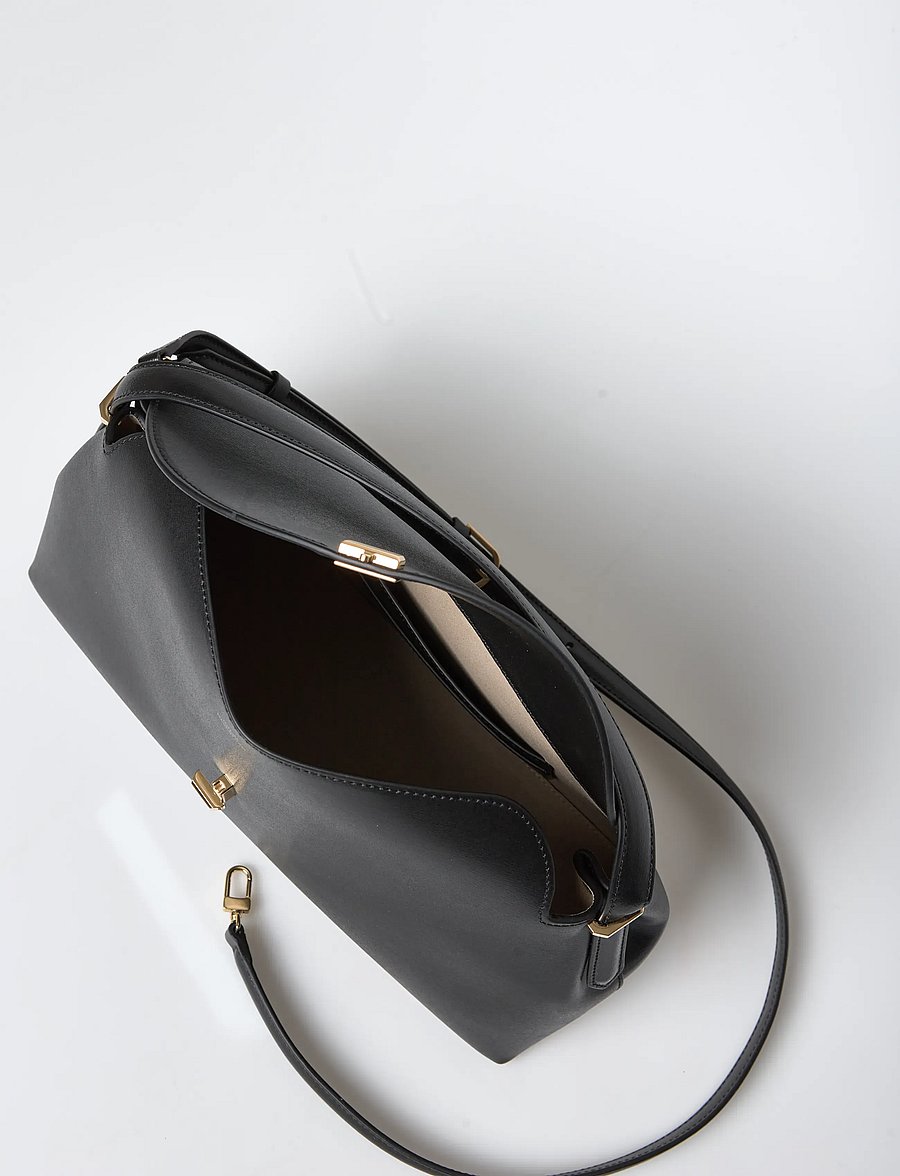 TOTEME - T-lock leather top handle - håndtasker - black - 5