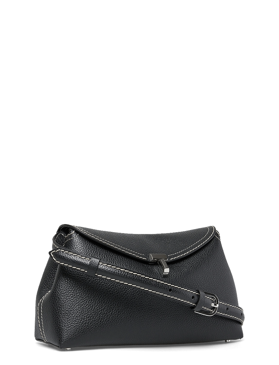 TOTEME - T-lock grained-leather clutch - håndtasker - black - 2