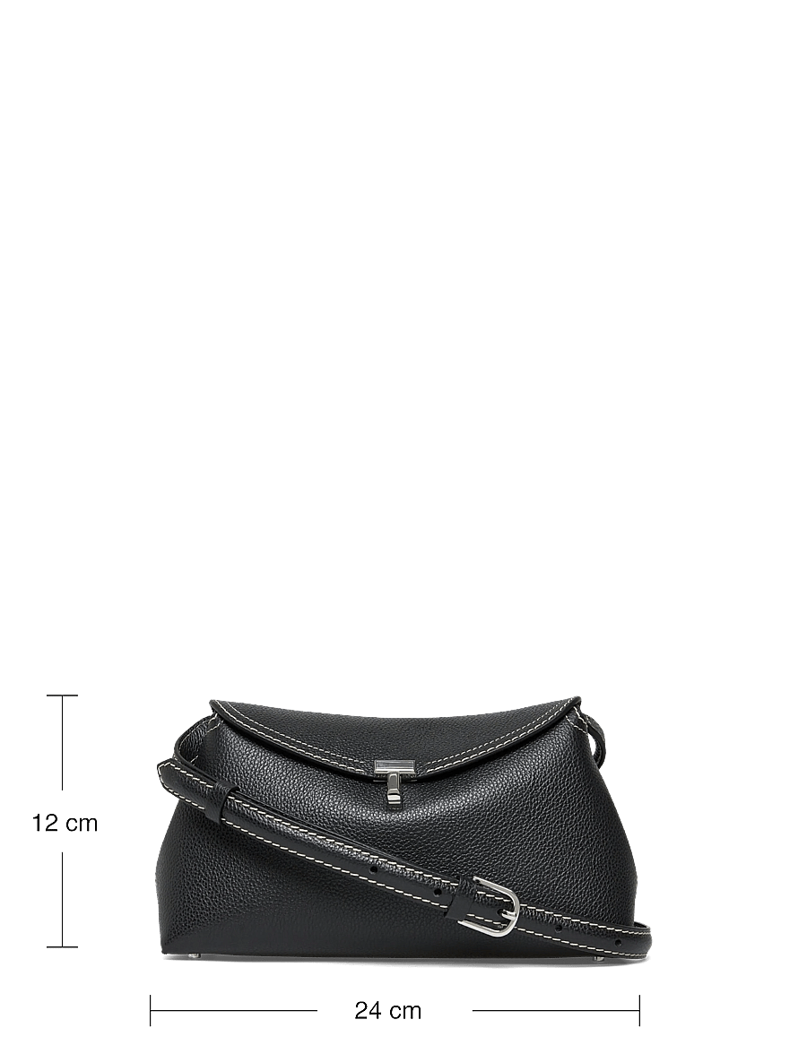 TOTEME - T-lock grained-leather clutch - håndtasker - black - 3