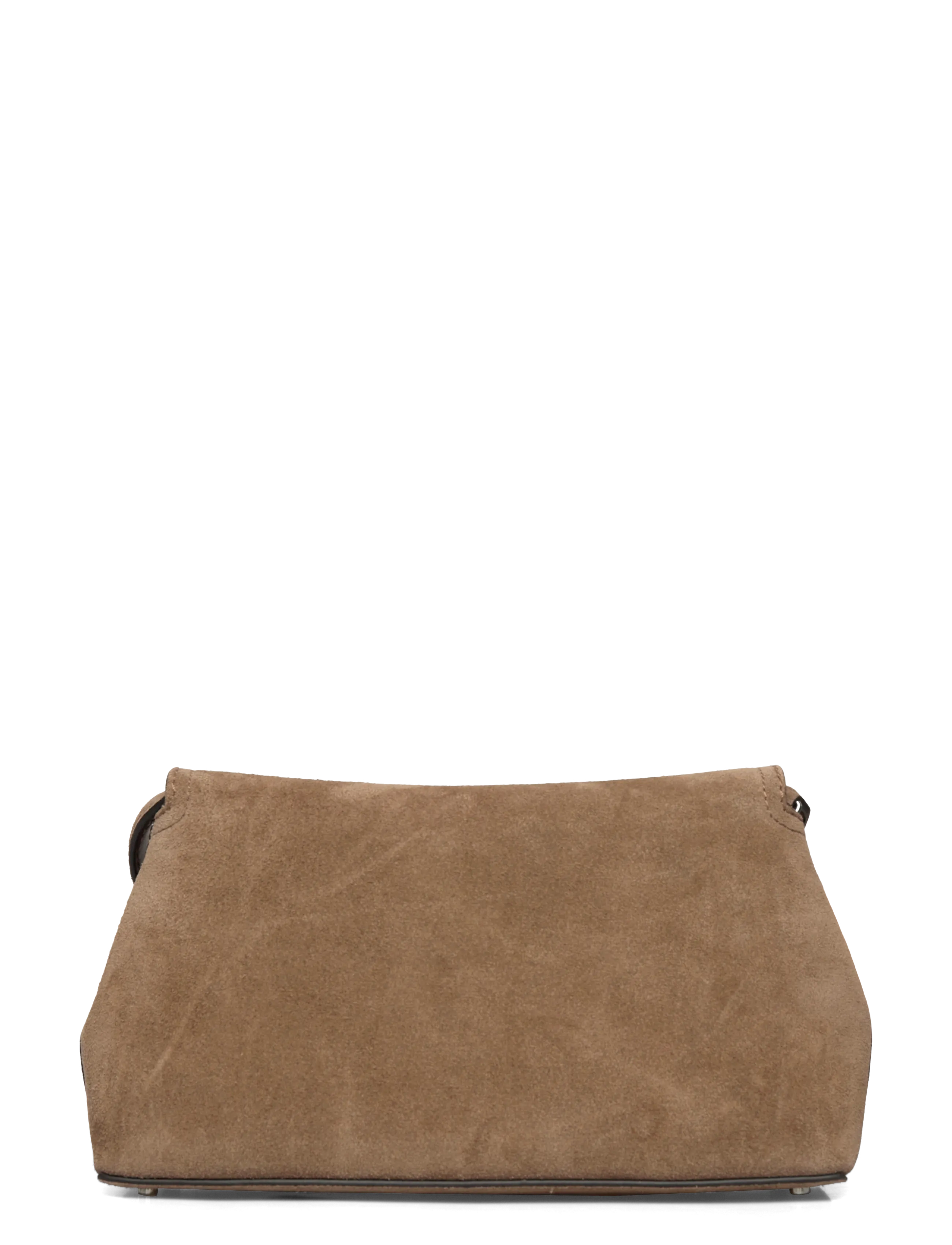 TOTEME - Suede T-Lock Clutch - brown - 1