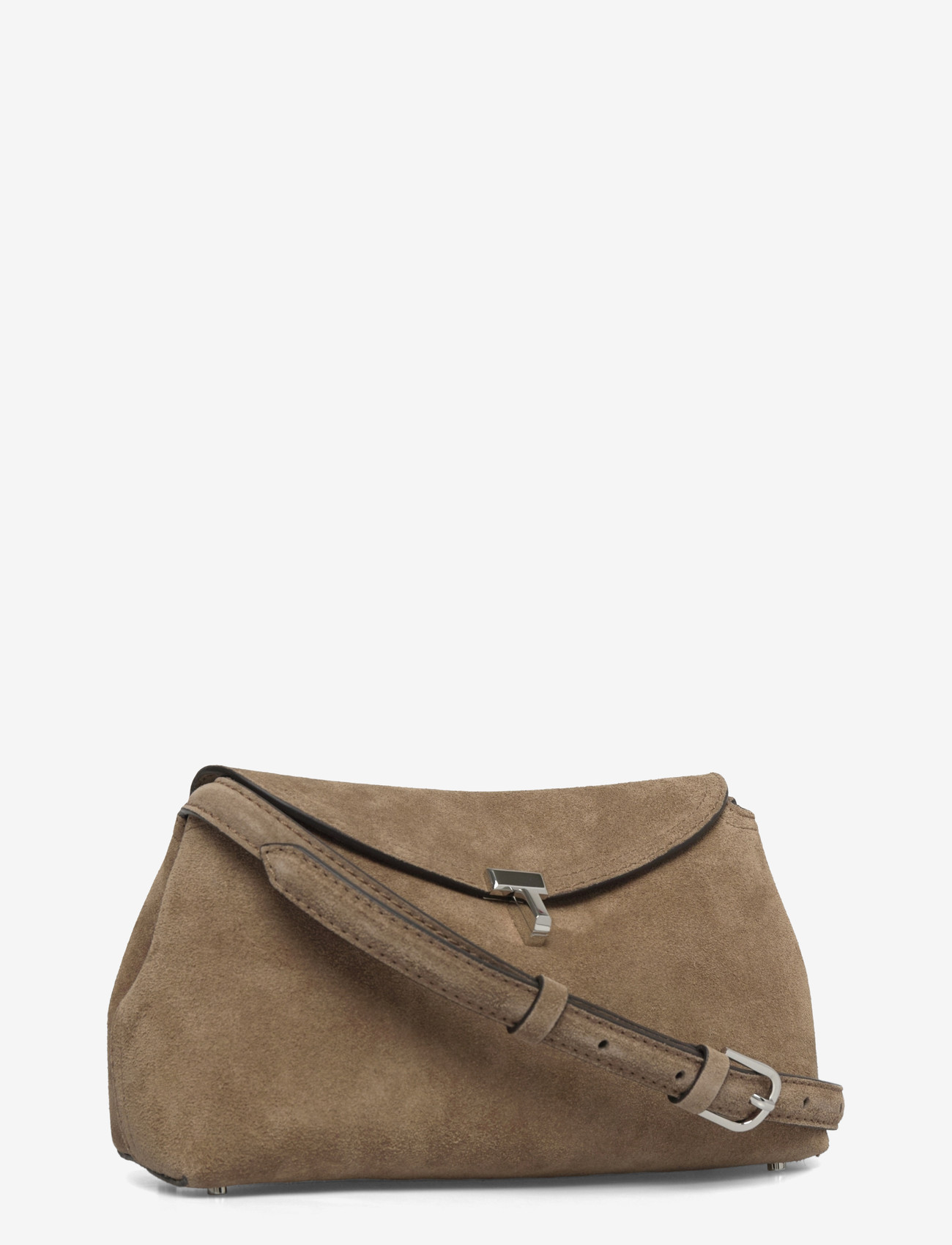 TOTEME - Suede T-Lock Clutch - käsilaukut - brown - 2