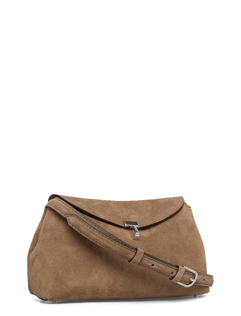 TOTEME - Suede T-Lock Clutch - käsilaukut - brown - 2