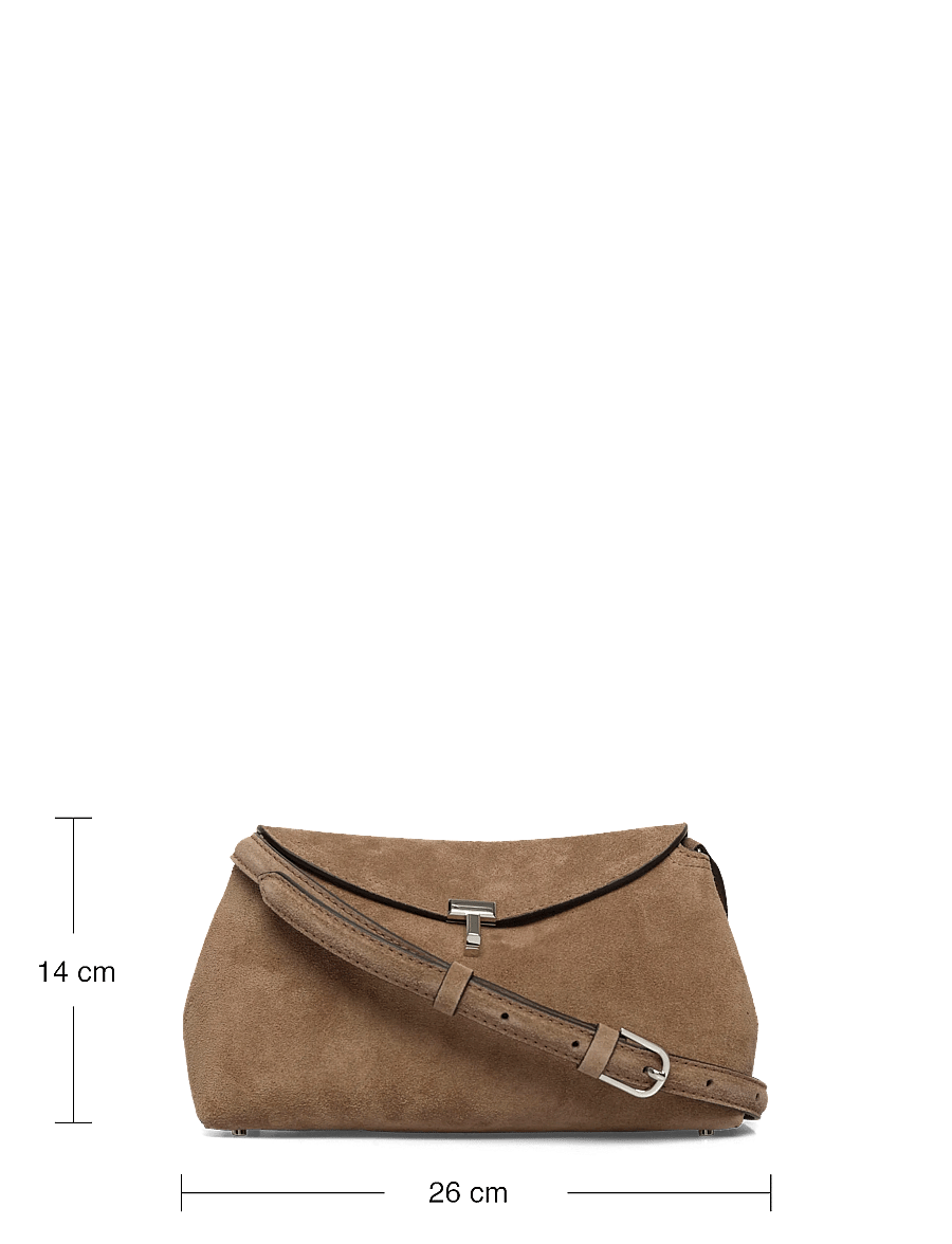 TOTEME - Suede T-Lock Clutch - handtaschen - brown - 3