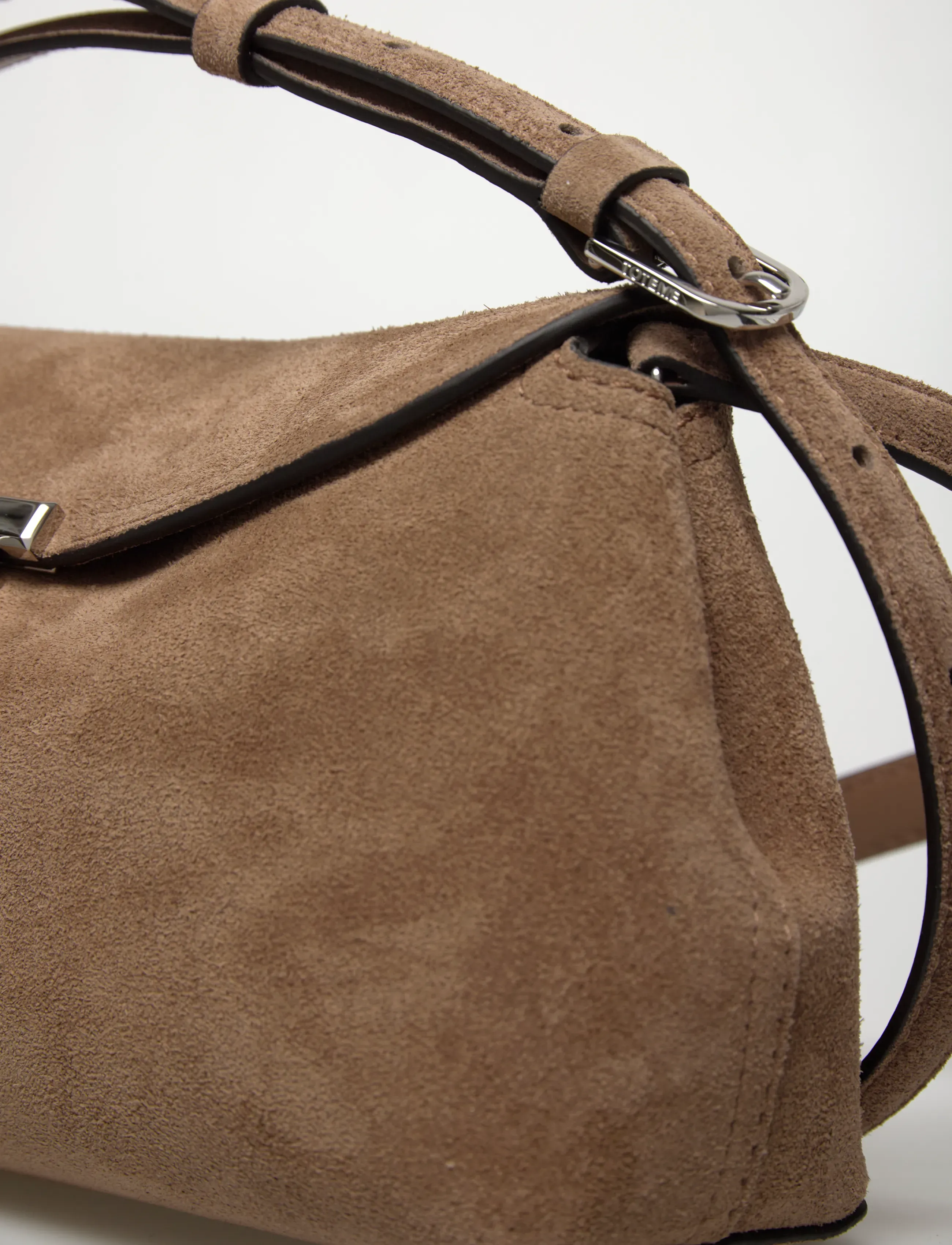 TOTEME - Suede T-Lock Clutch - brown - 4