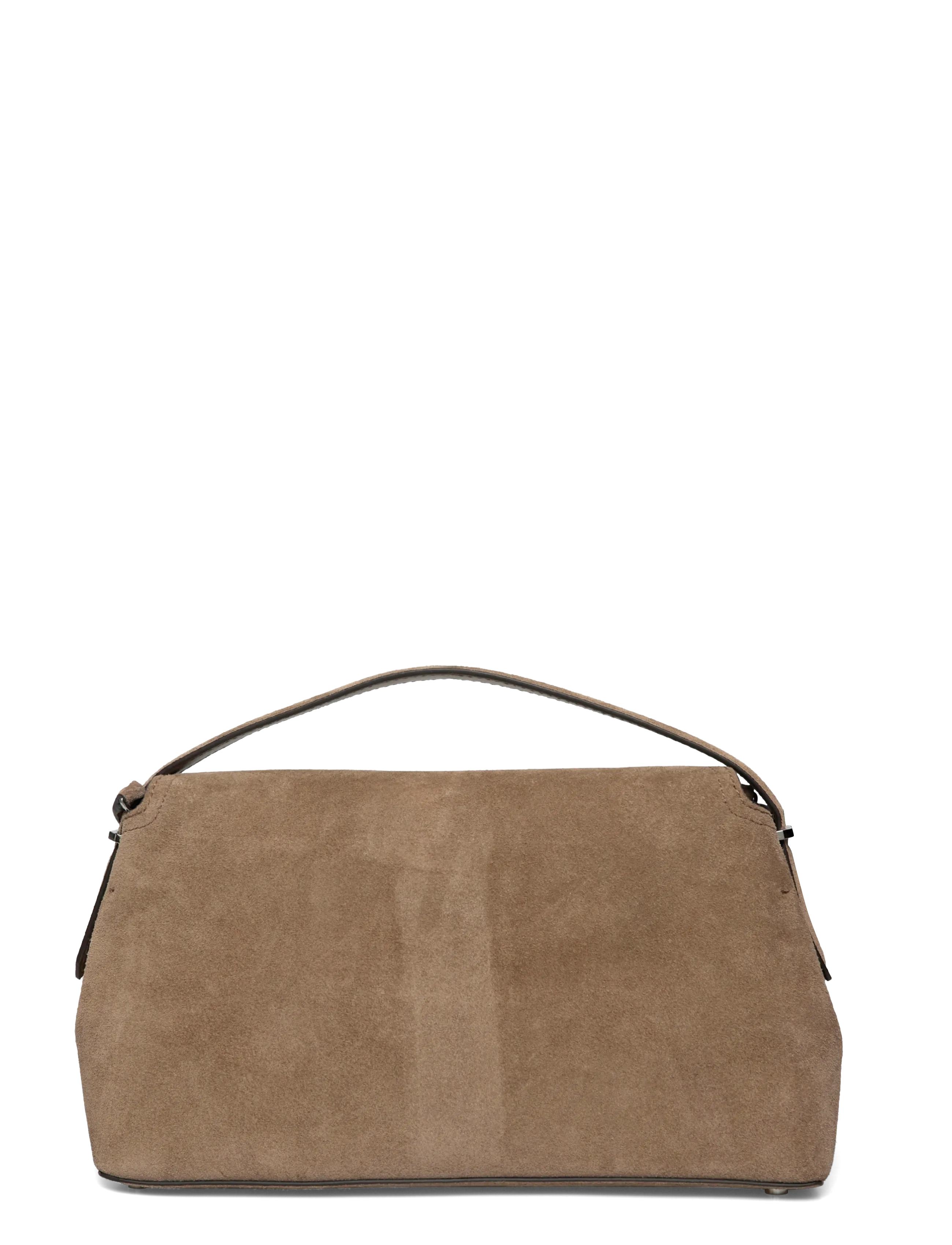 TOTEME - T-Lock suede top handle bag - brown - 1