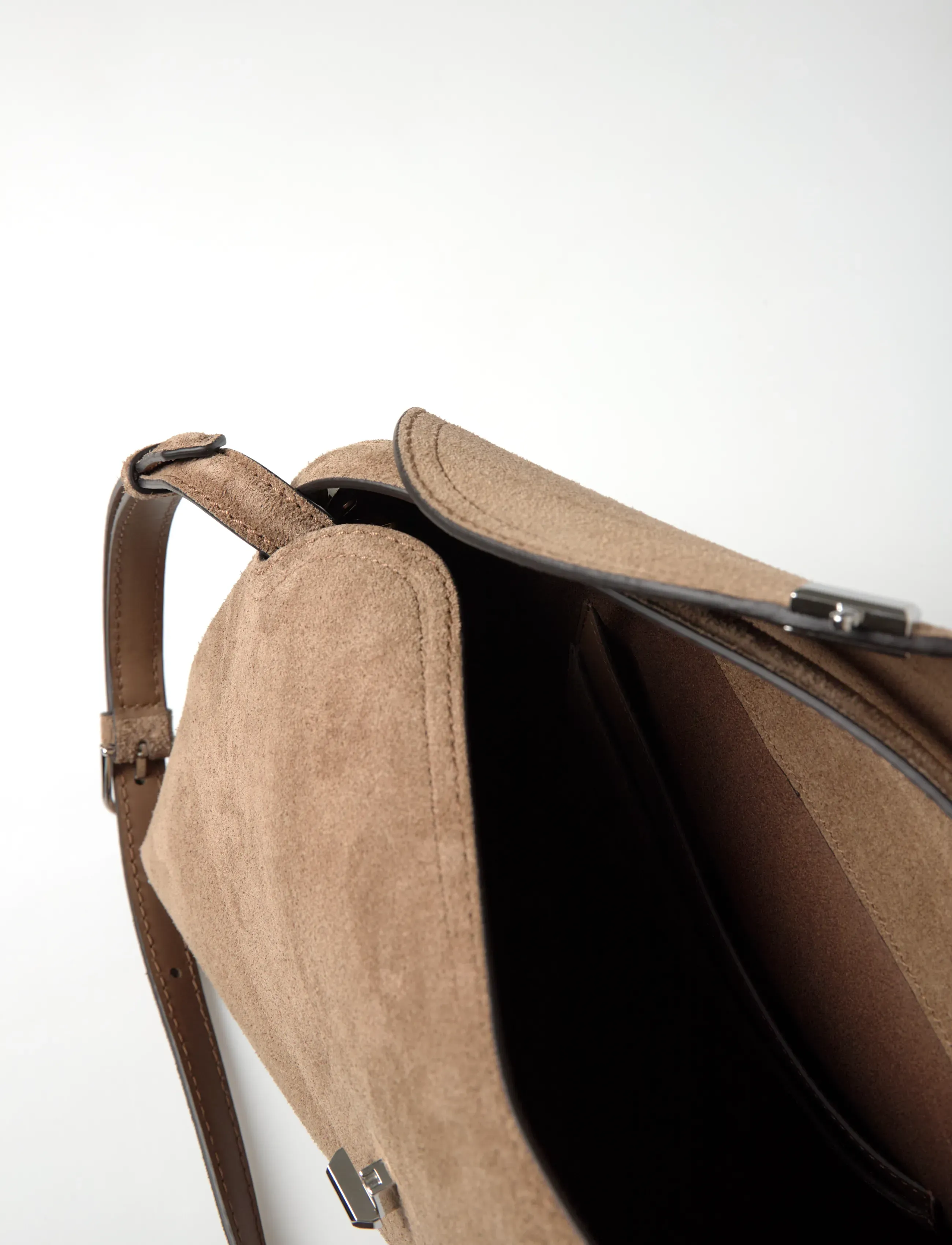TOTEME - T-Lock suede top handle bag - brown - 5