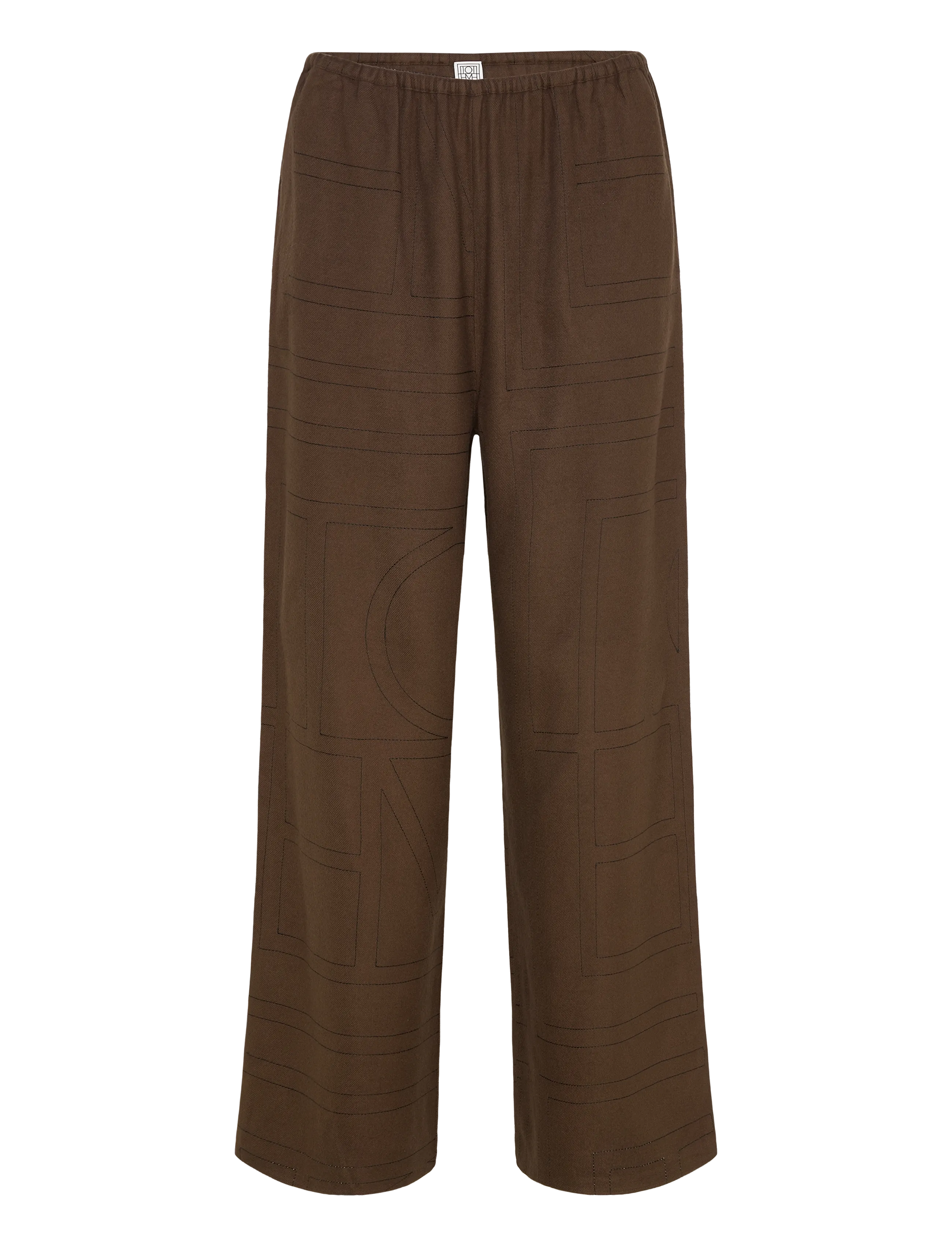TOTEME Flannel Pajama Trousers, Kvinder, Flanell Pyjamasbukser, Brun, Str: 32