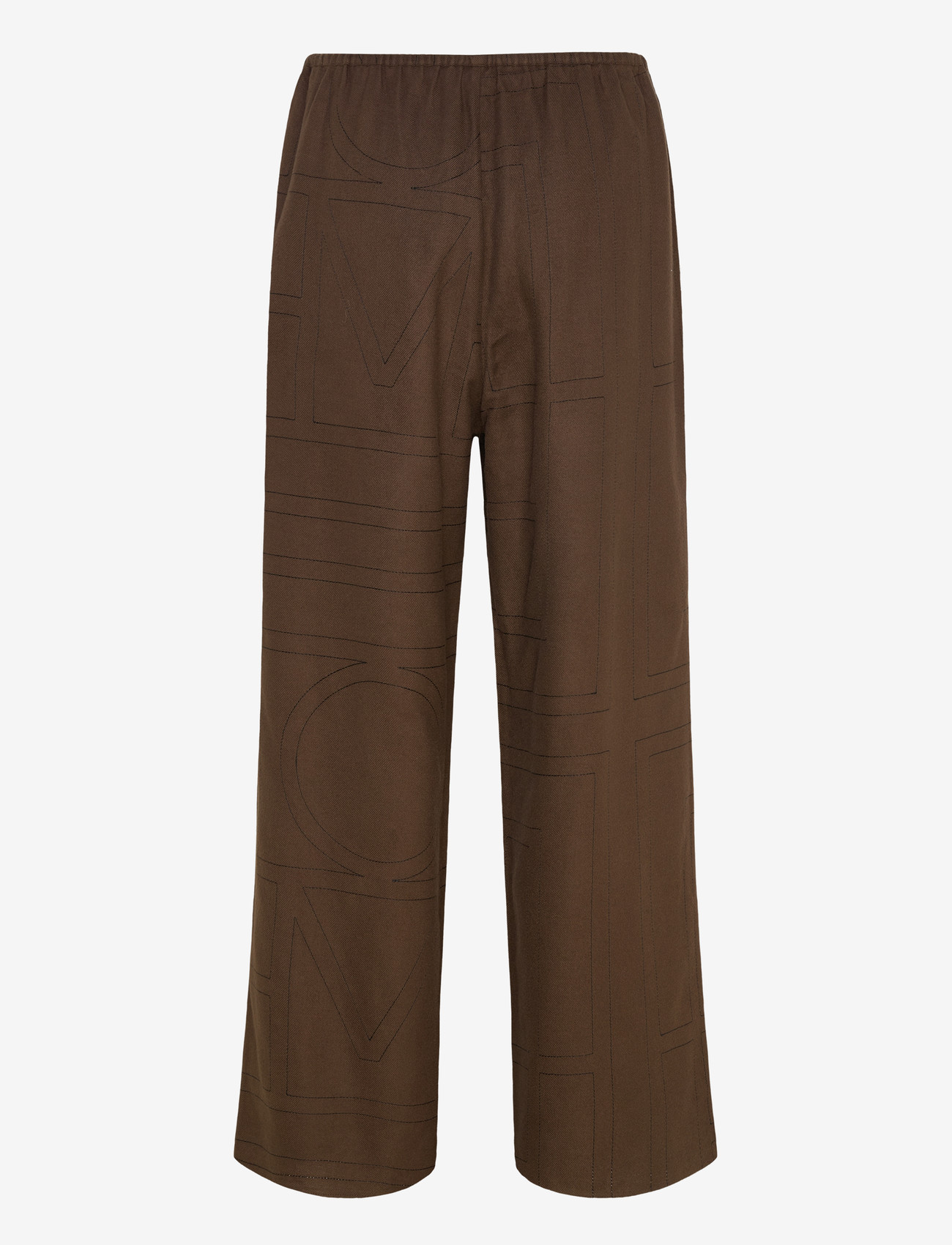 TOTEME - Flannel Pajama Trousers - bukser med brede ben - dark brown - 1