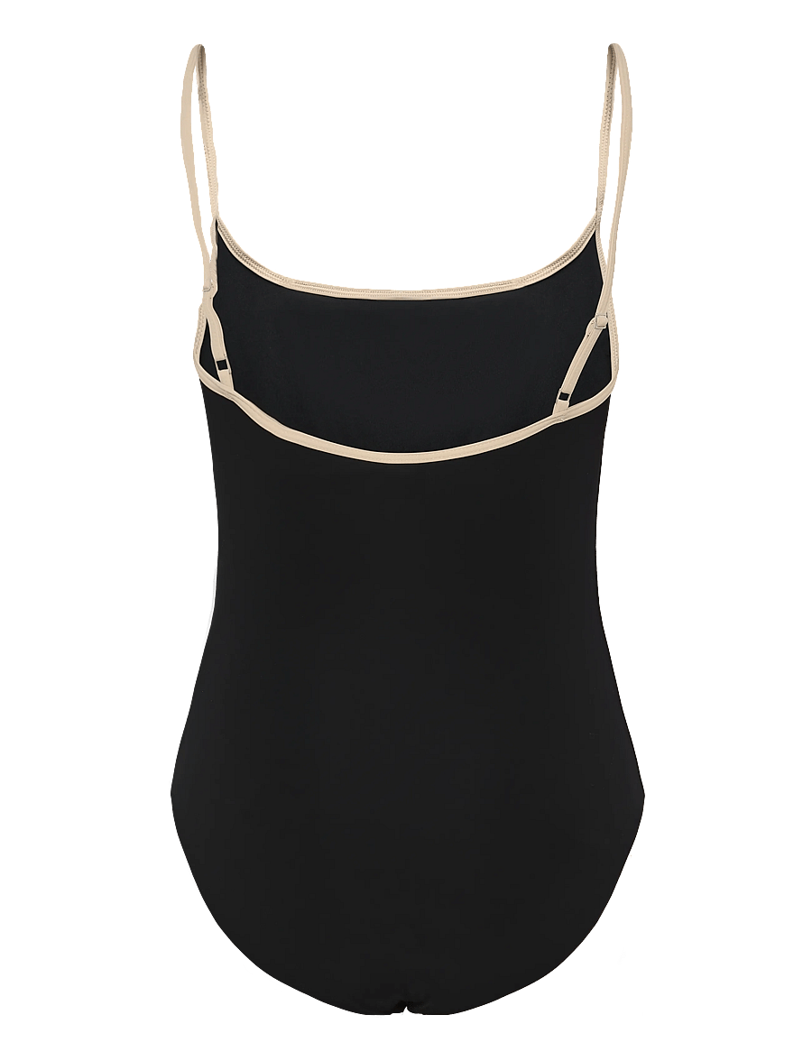 TOTEME - Stripe Edge Swimsuit - badedragter - black - 1