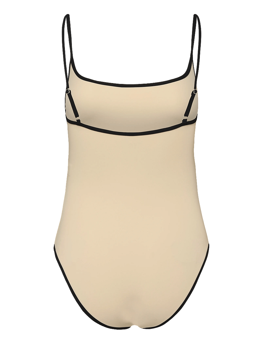 TOTEME - Stripe Edge Swimsuit - badeanzüge - white - 1