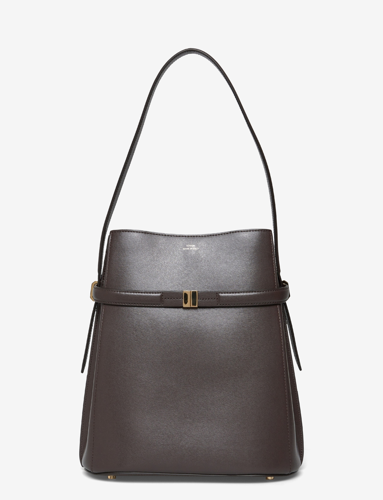 TOTEME - Belted Leather Bucket Bag - særlige begivenheder - bark - 0