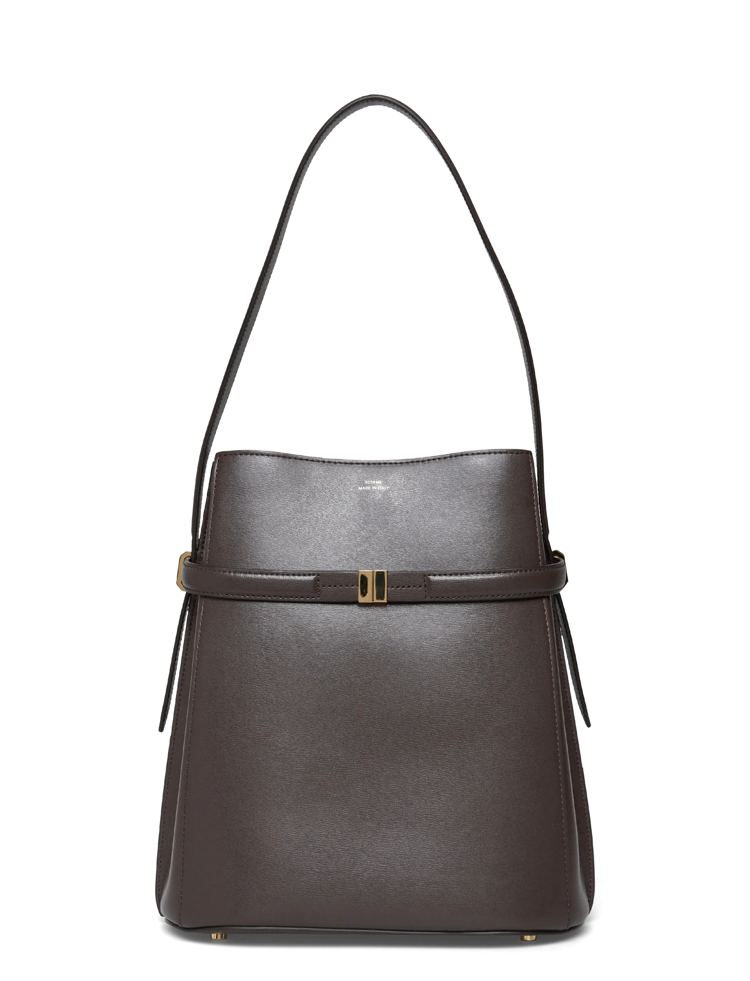 Toteme Belted Leather Bucket Bag - Populiariausios rankinės - BARK / brown