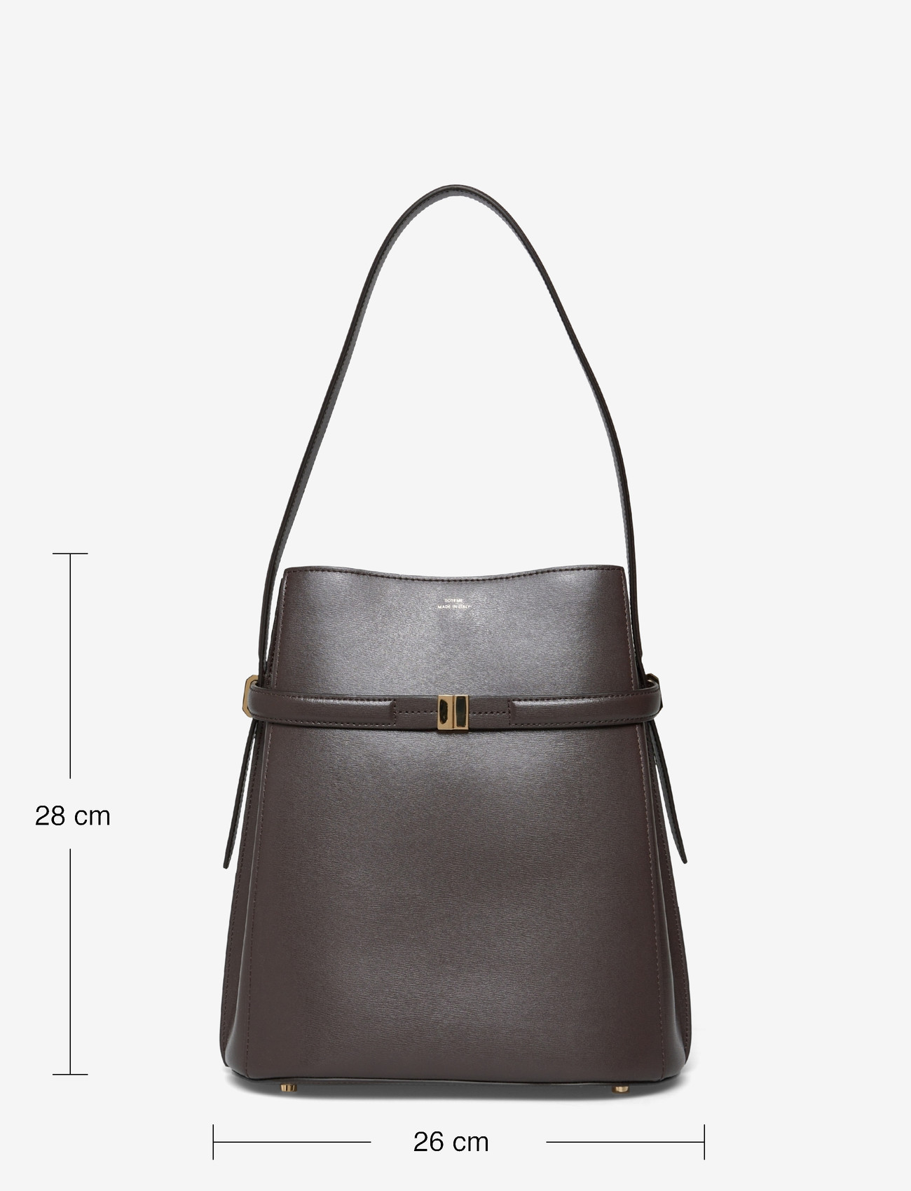 TOTEME - Belted Leather Bucket Bag - særlige begivenheder - bark - 3