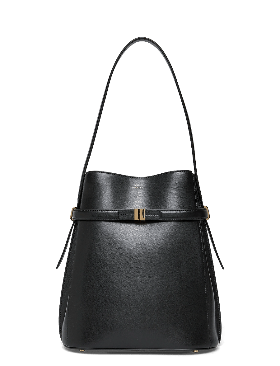 TOTEME - Belted Leather Bucket Bag - special occasions - black - 0