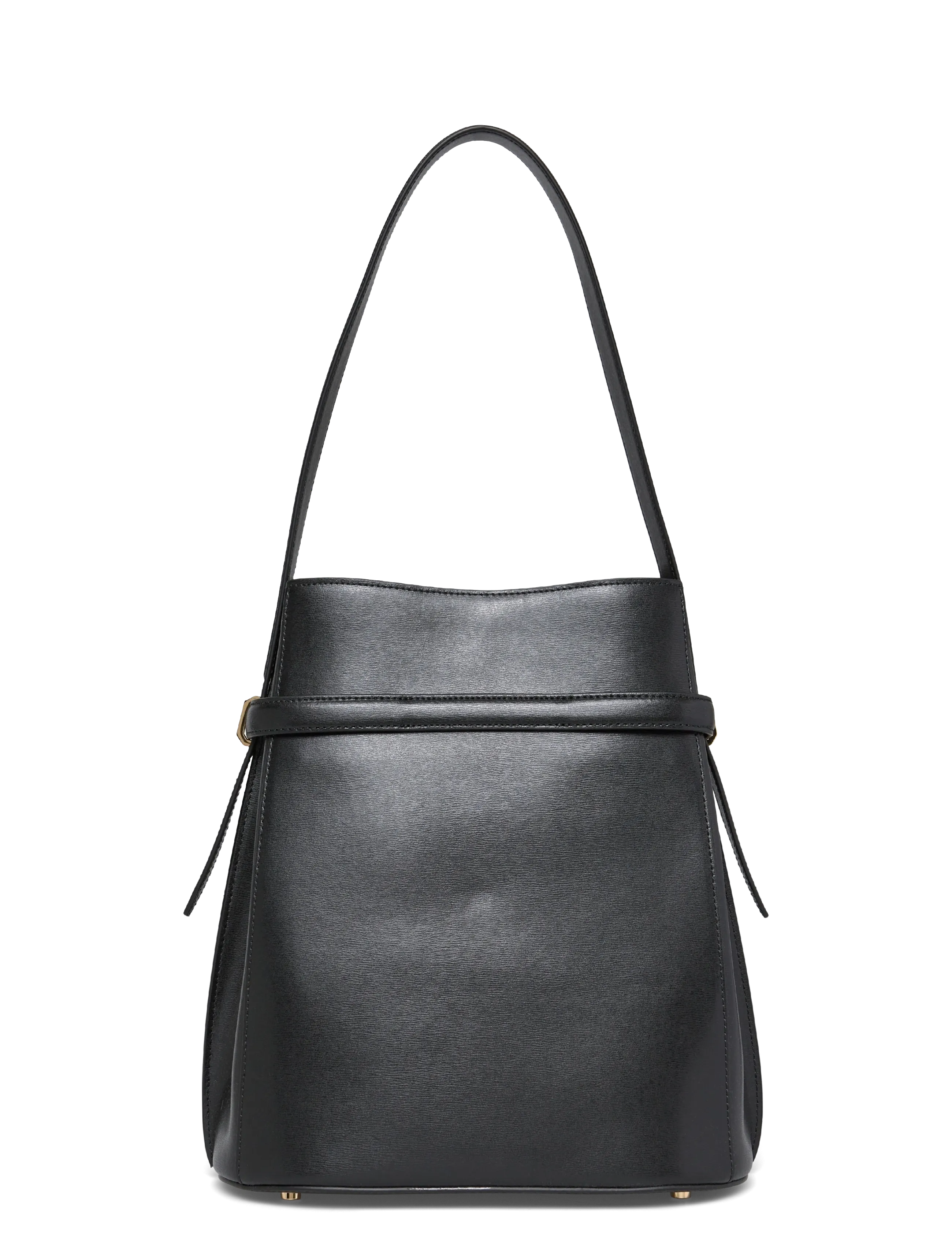 TOTEME - Belted Leather Bucket Bag - black - 1