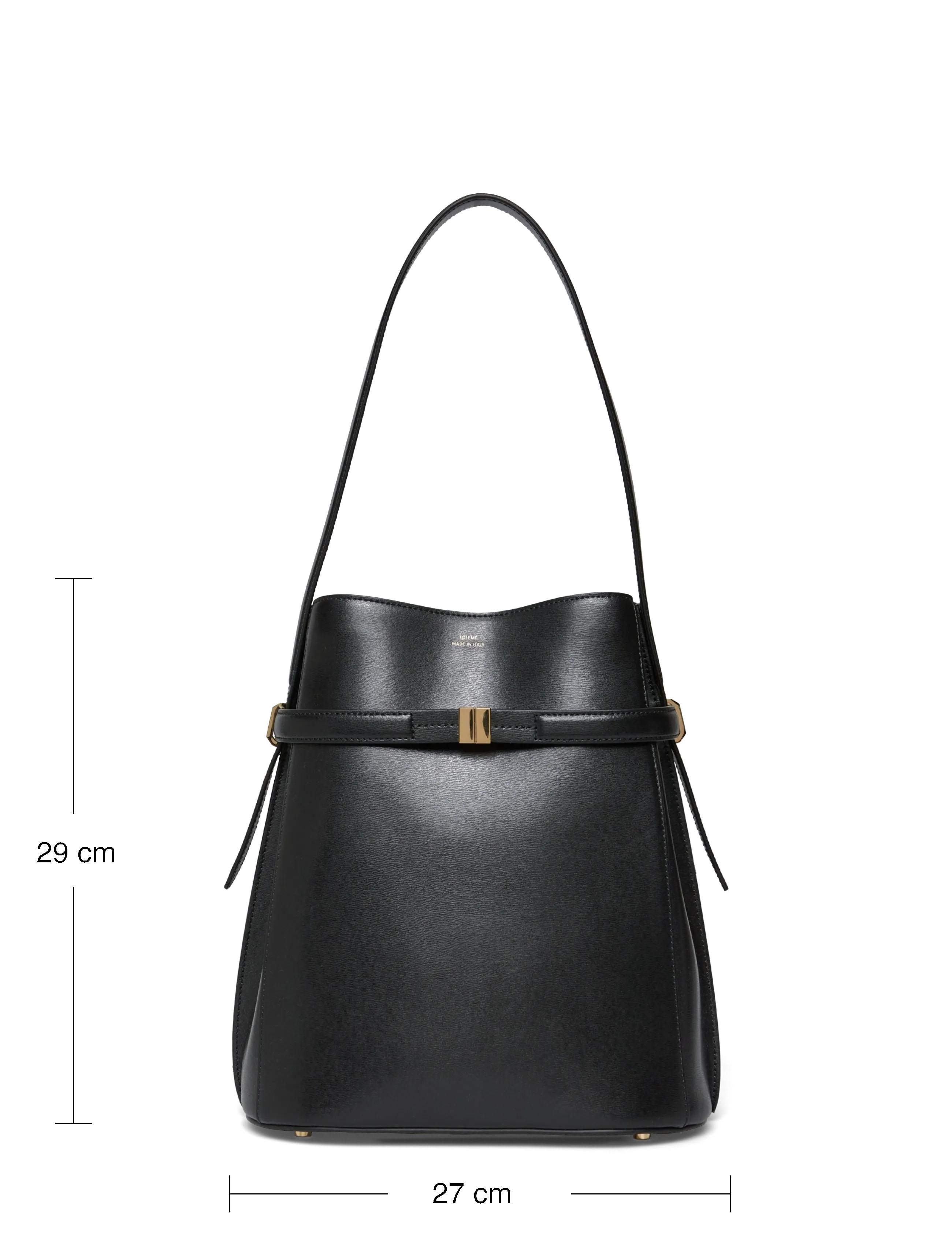 TOTEME - Belted Leather Bucket Bag - black - 3