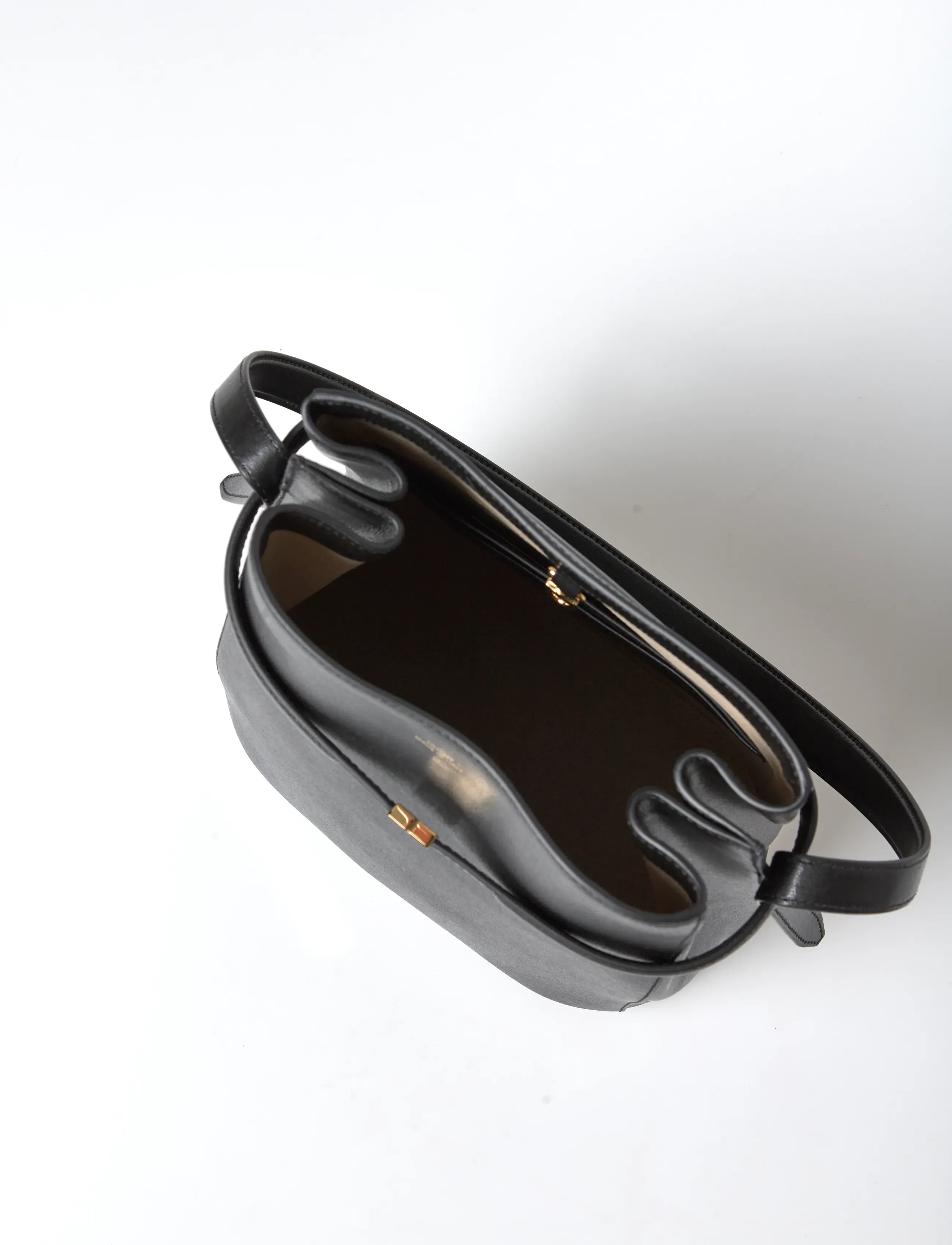 TOTEME - Belted Leather Bucket Bag - black - 5