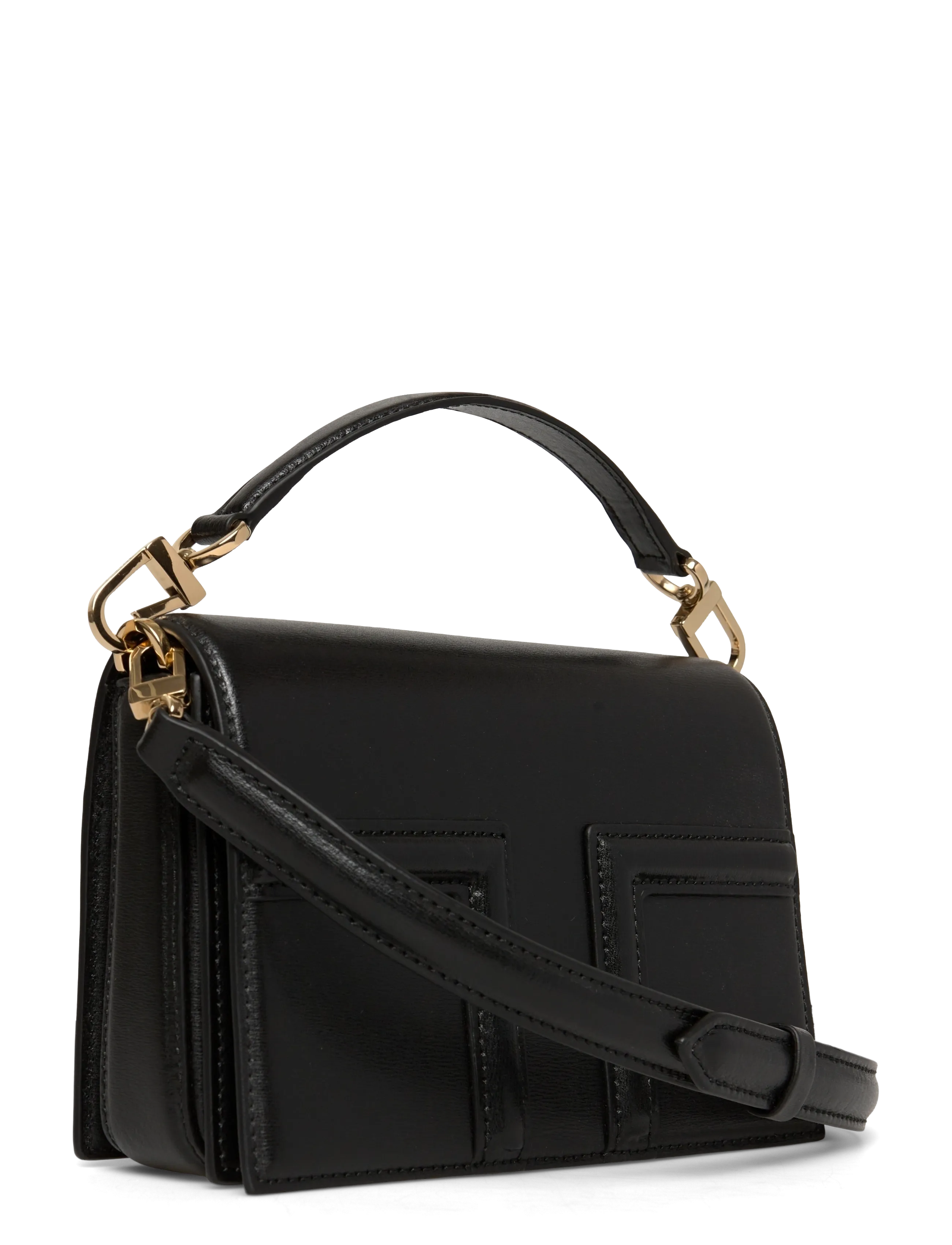 TOTEME - T-Flap mini handbag - umhängetaschen - black - 2