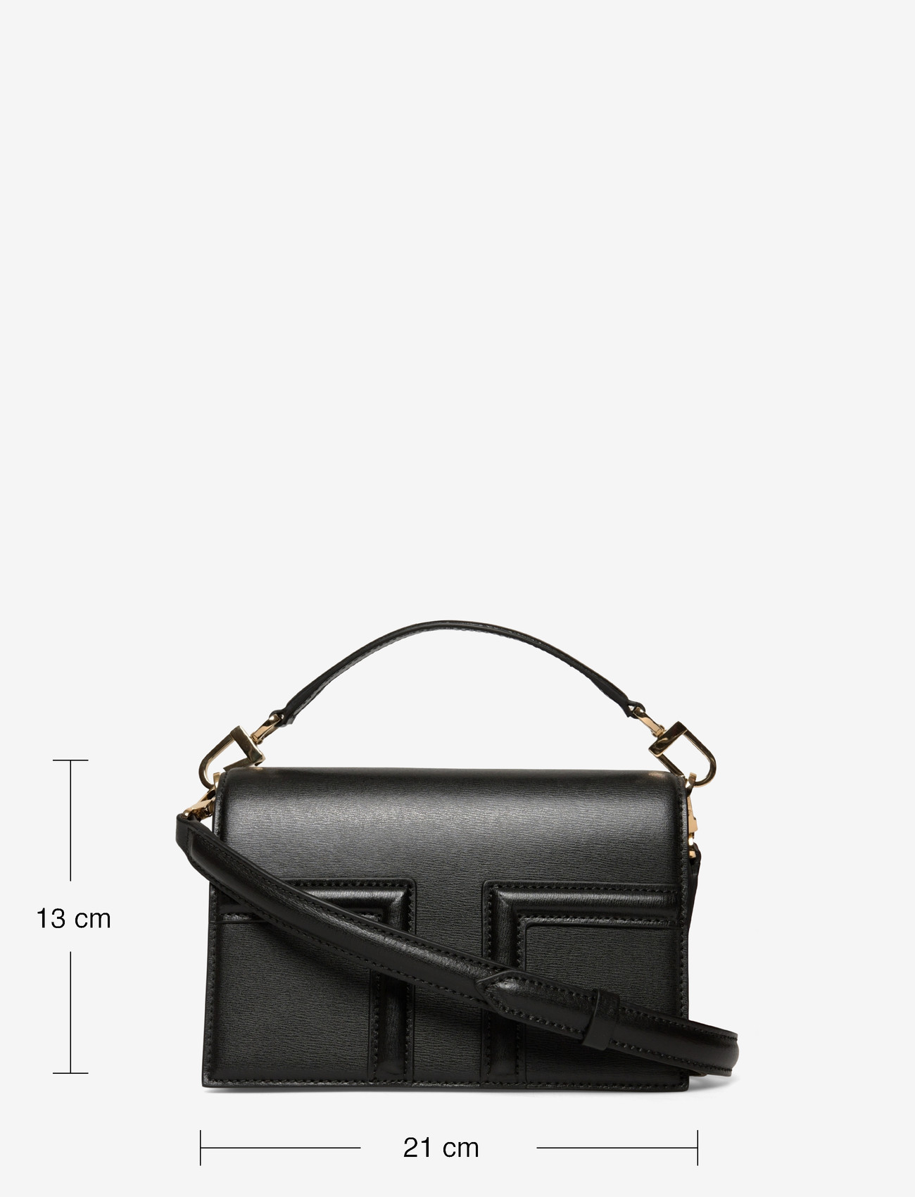 TOTEME - T-Flap mini handbag - crossbody bags - black - 3