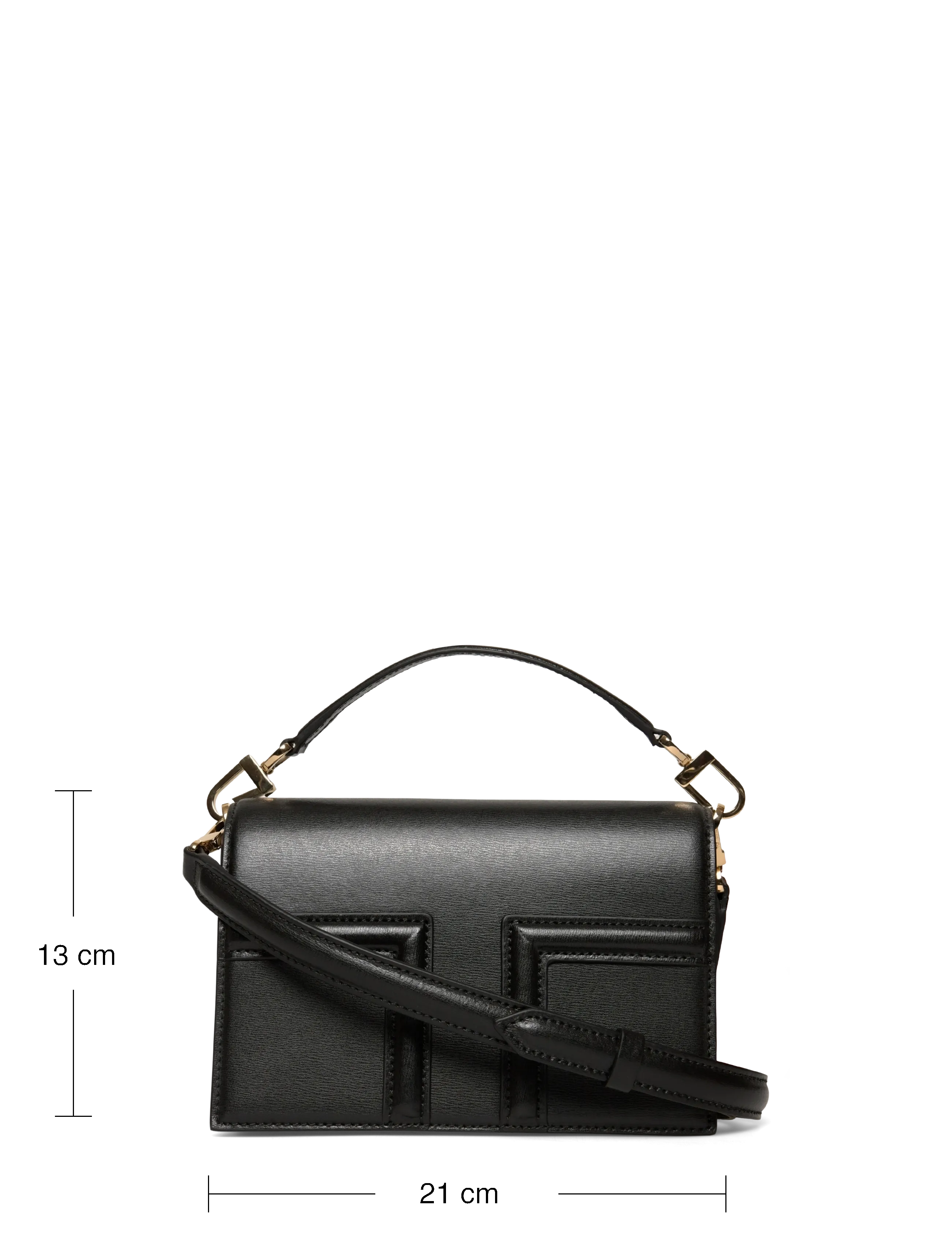 TOTEME - T-Flap mini handbag - umhängetaschen - black - 3