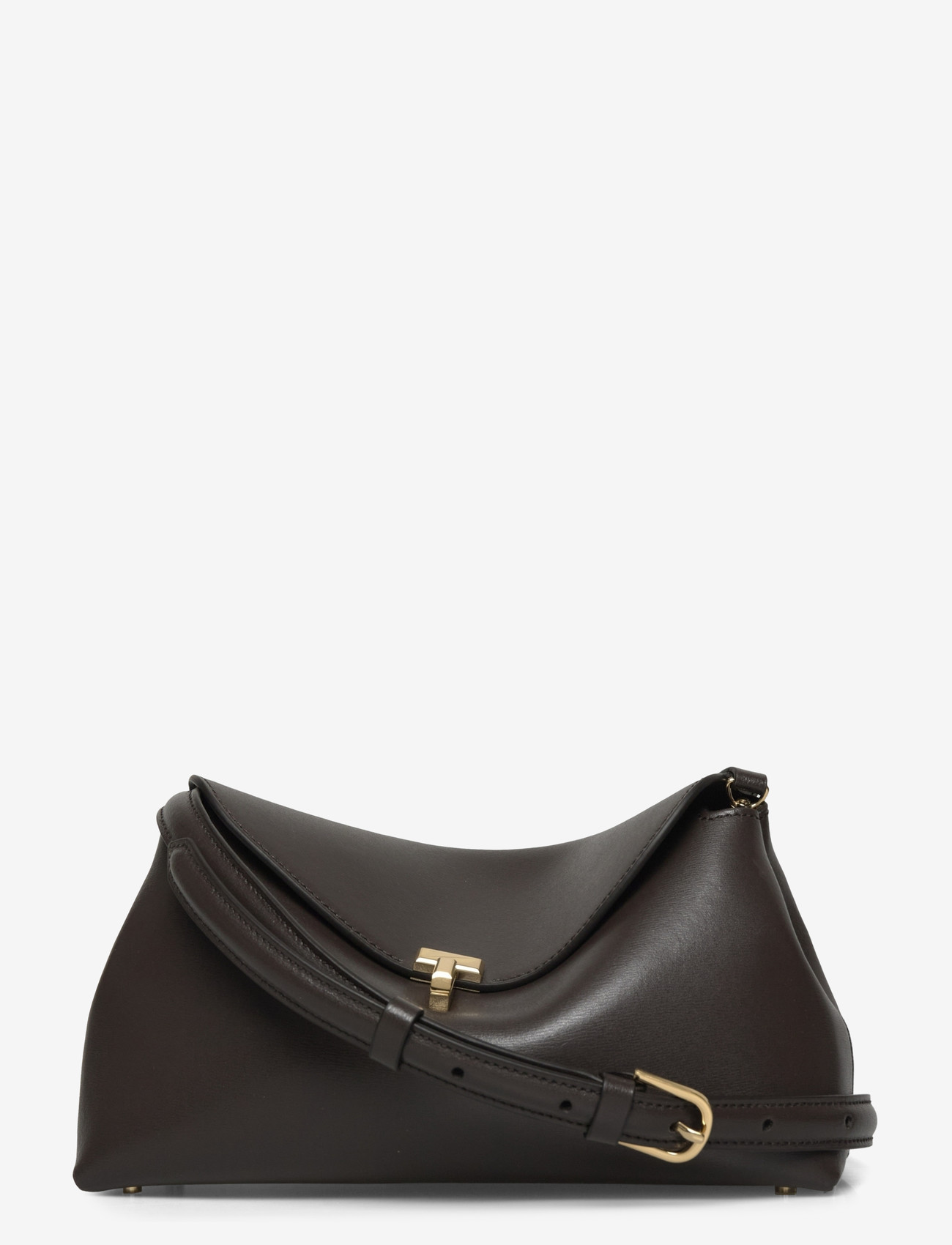 TOTEME - T-Lock Small Leather Clutch - brown - 0