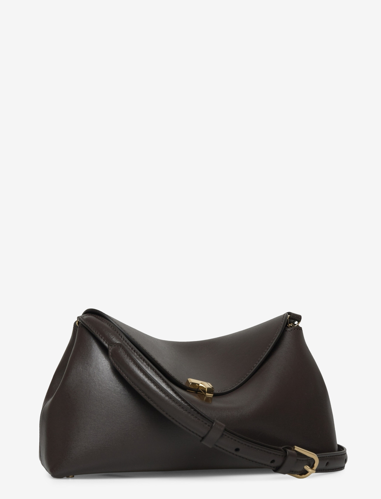 TOTEME - T-Lock Small Leather Clutch - brown - 2