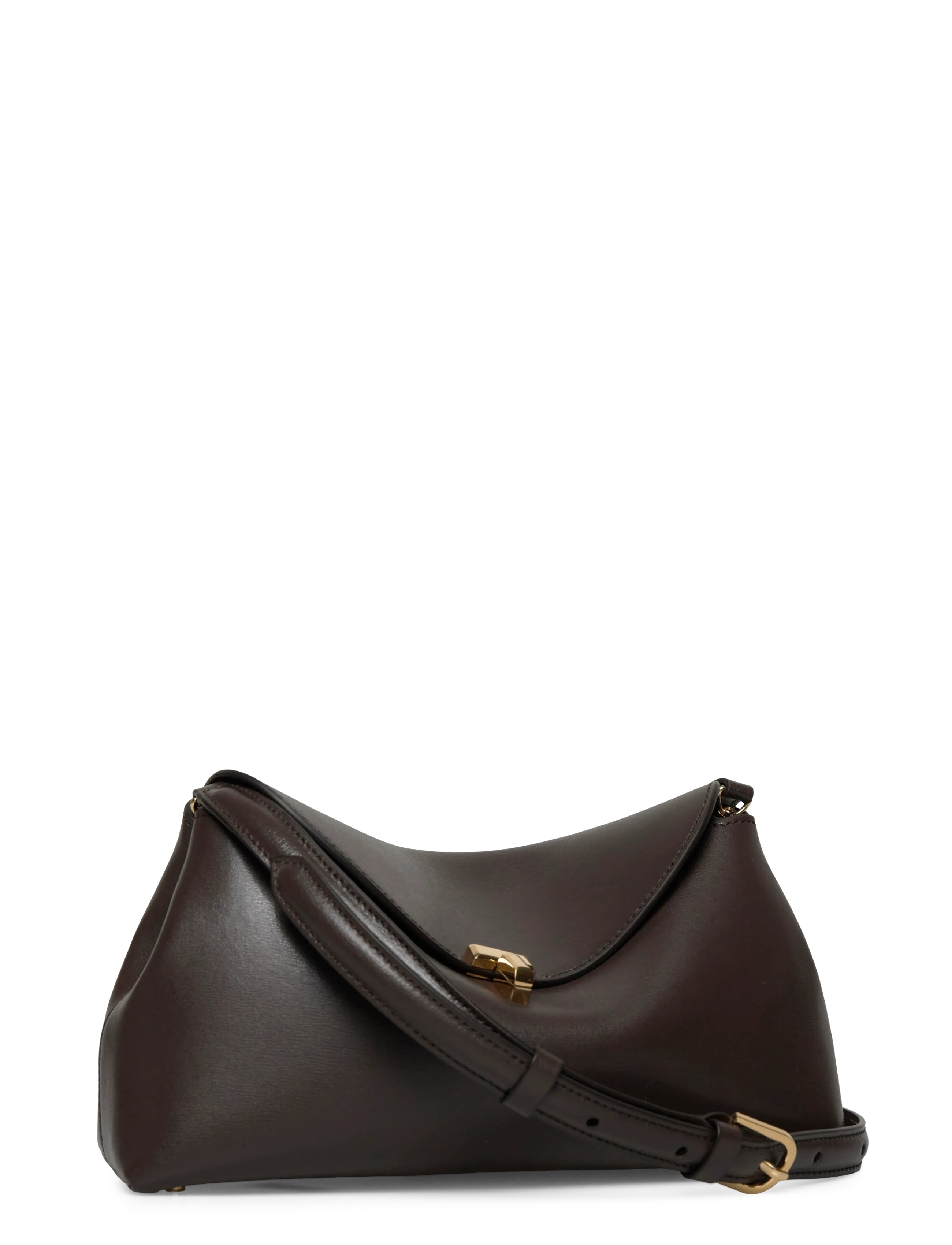 TOTEME - T-Lock Small Leather Clutch - håndtasker - brown - 2