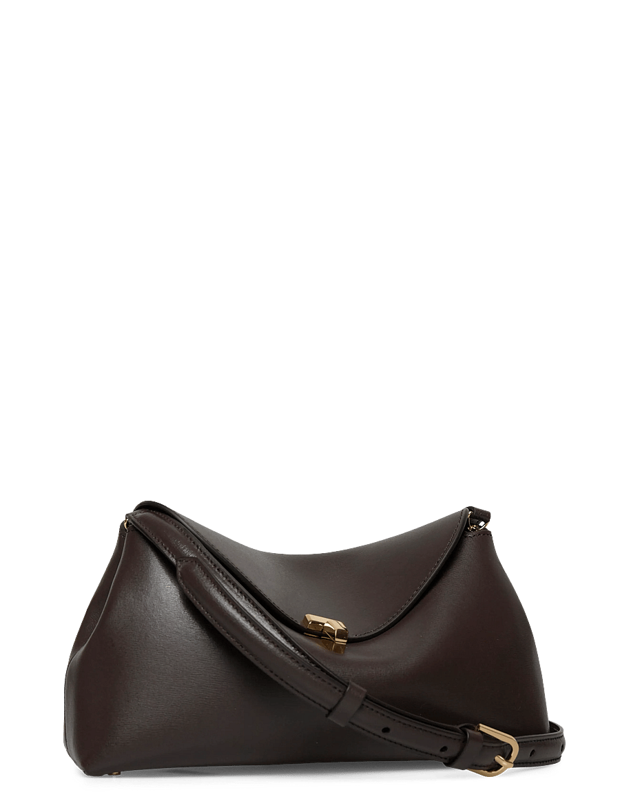 TOTEME - T-Lock Small Leather Clutch - håndtasker - brown - 2