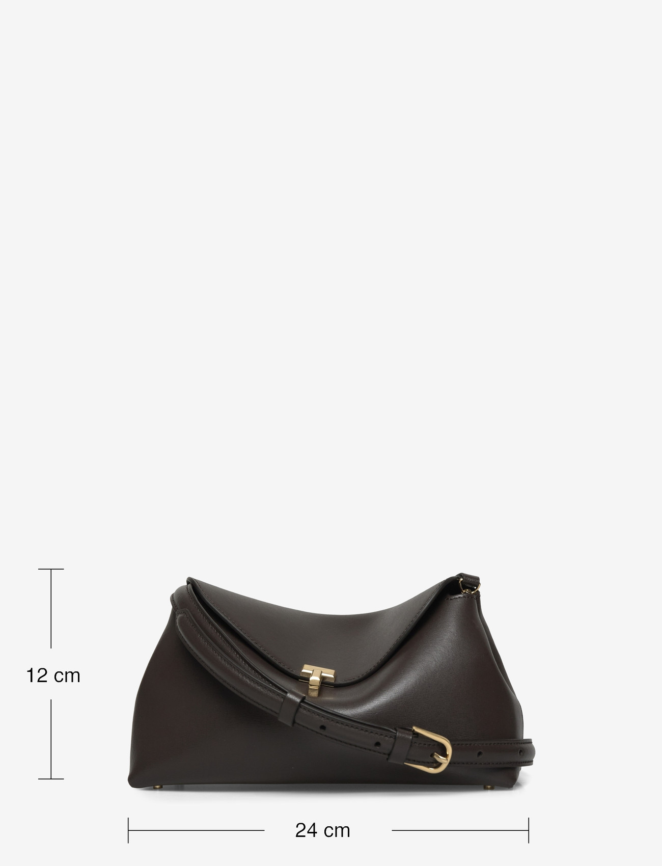 TOTEME - T-Lock Small Leather Clutch - brown - 3
