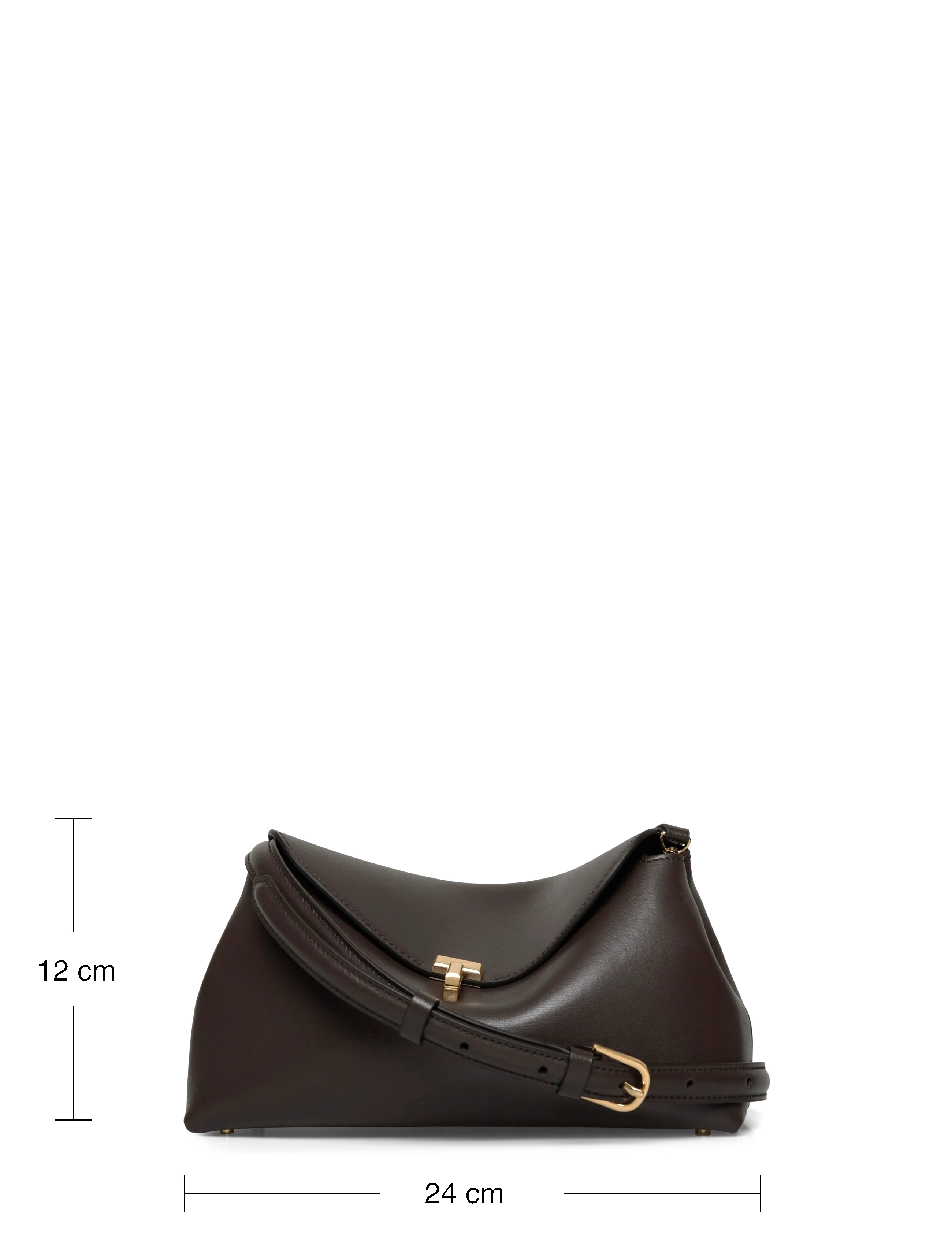 TOTEME - T-Lock Small Leather Clutch - håndtasker - brown - 3