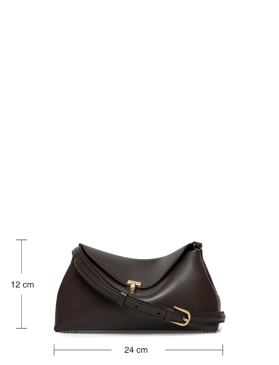 TOTEME - T-Lock Small Leather Clutch - håndtasker - brown - 3